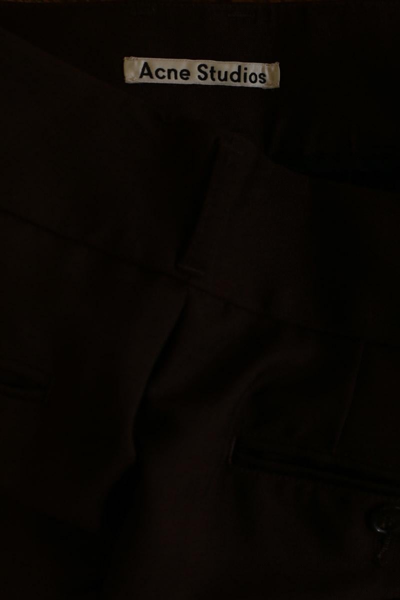 Straight linen trousers ACNE STUDIOS - Seconde Main Brown