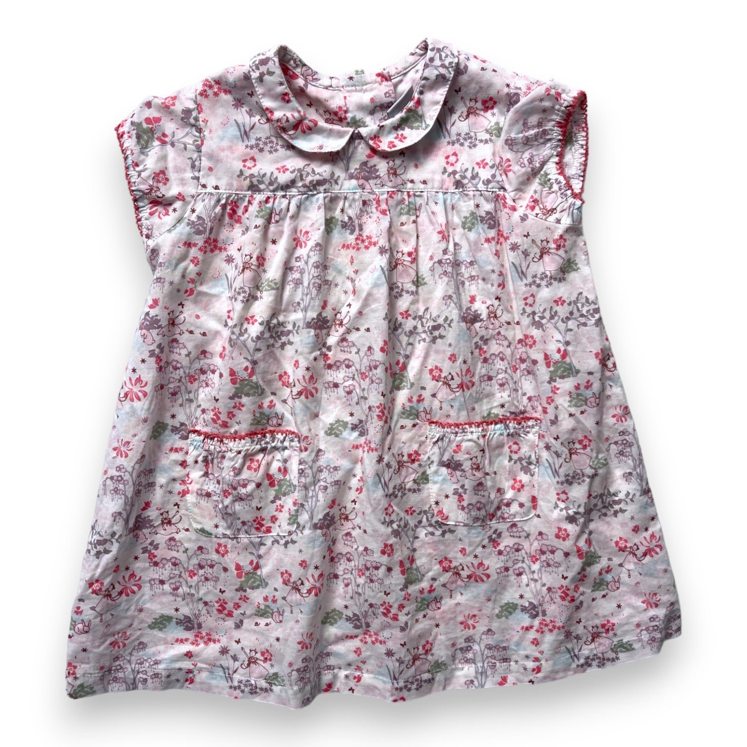Pink baby dress - 12 months PETIT BATEAU - Seconde Main Pink
