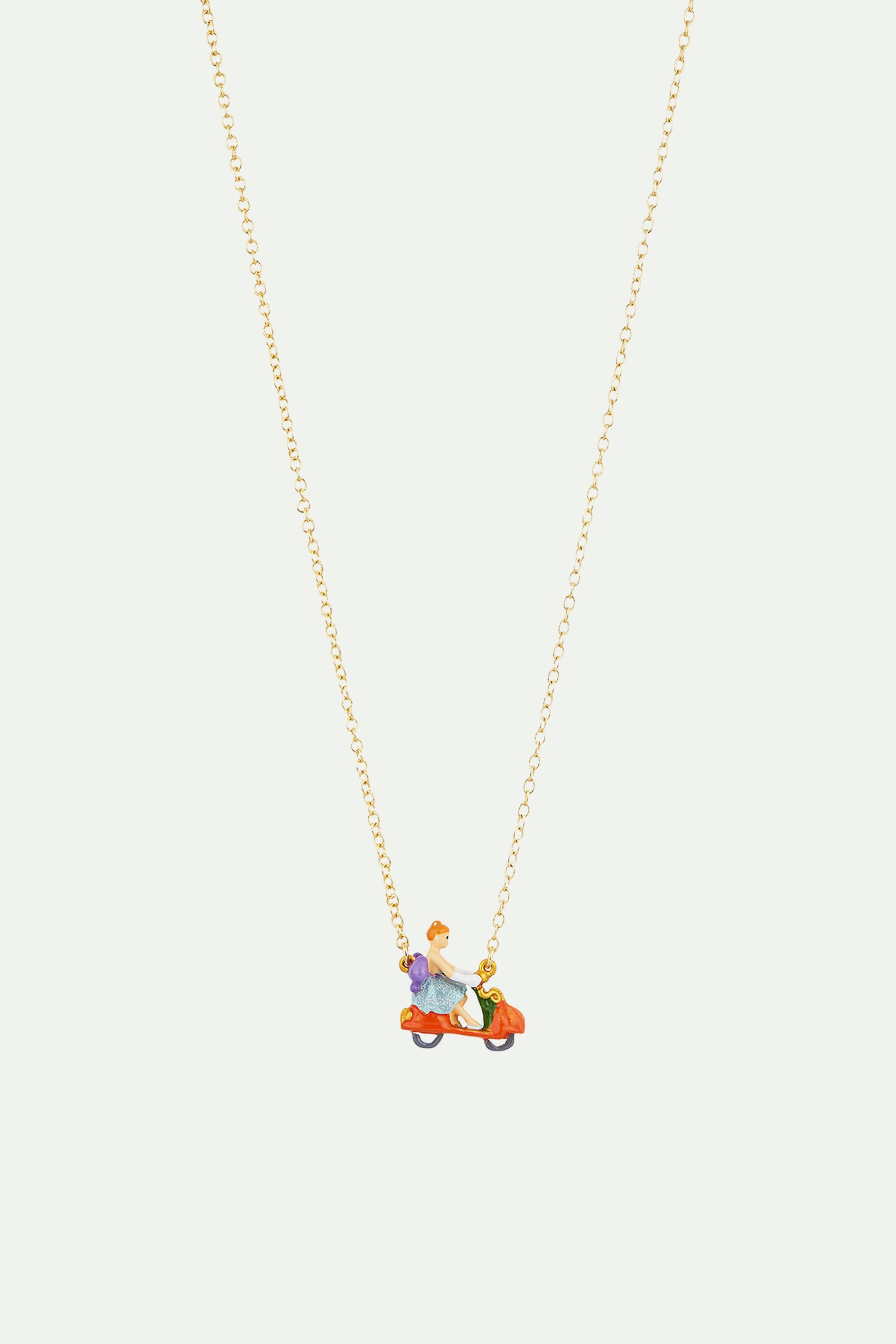 Collier pendentif cendrillon et scooter-citrouille LES NEREIDES Multicolore