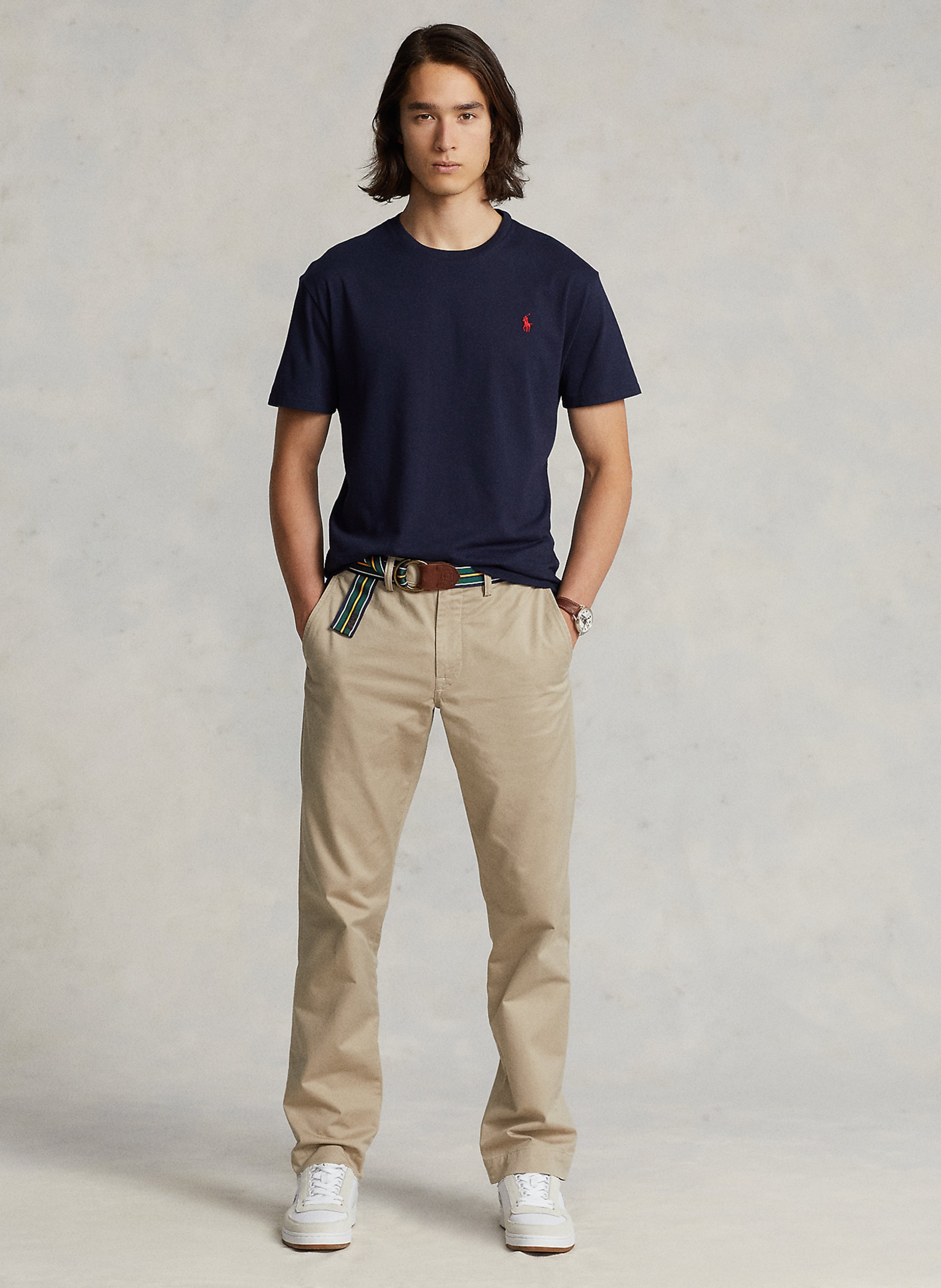Tee-shirt col rond slim-fit en coton POLO RALPH LAUREN Bleu