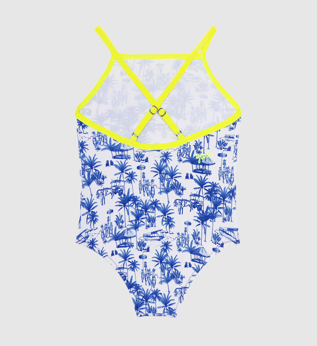 One-piece swimsuit - Balinese canvas GILI'S Blue