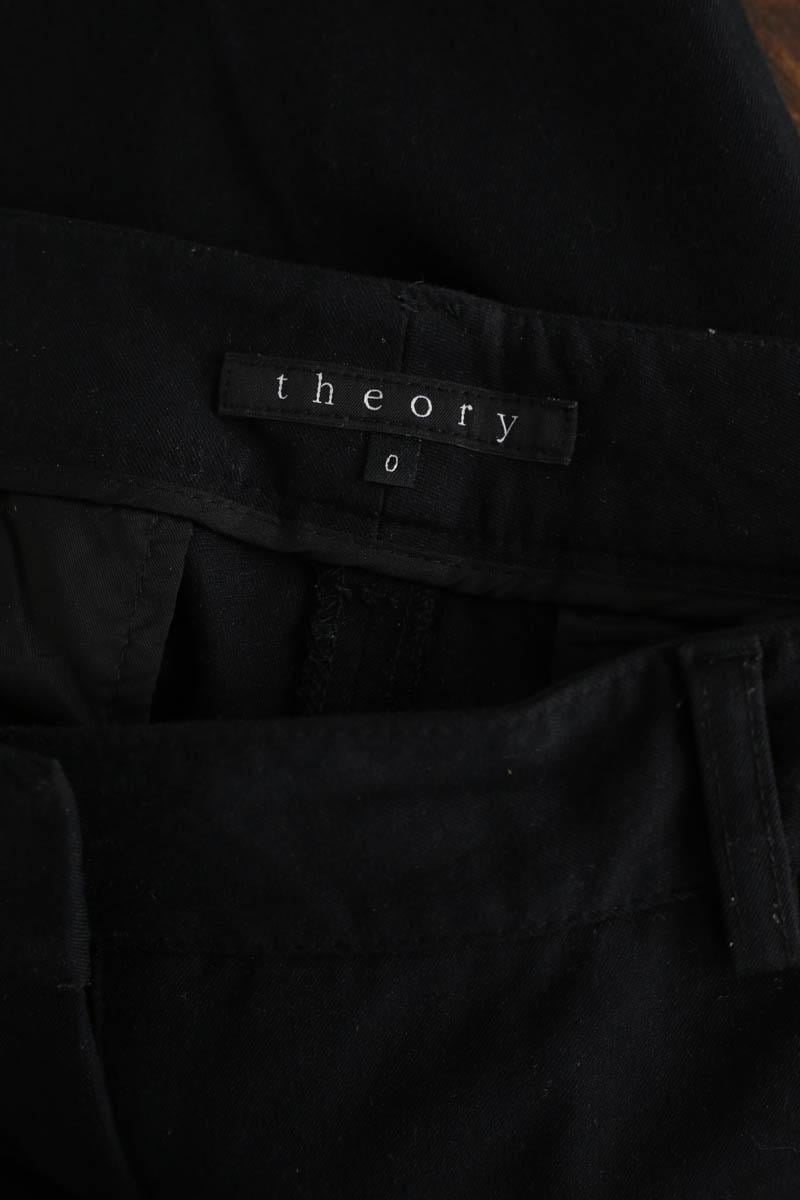 Slim cotton trousers THEORY - Seconde Main Black