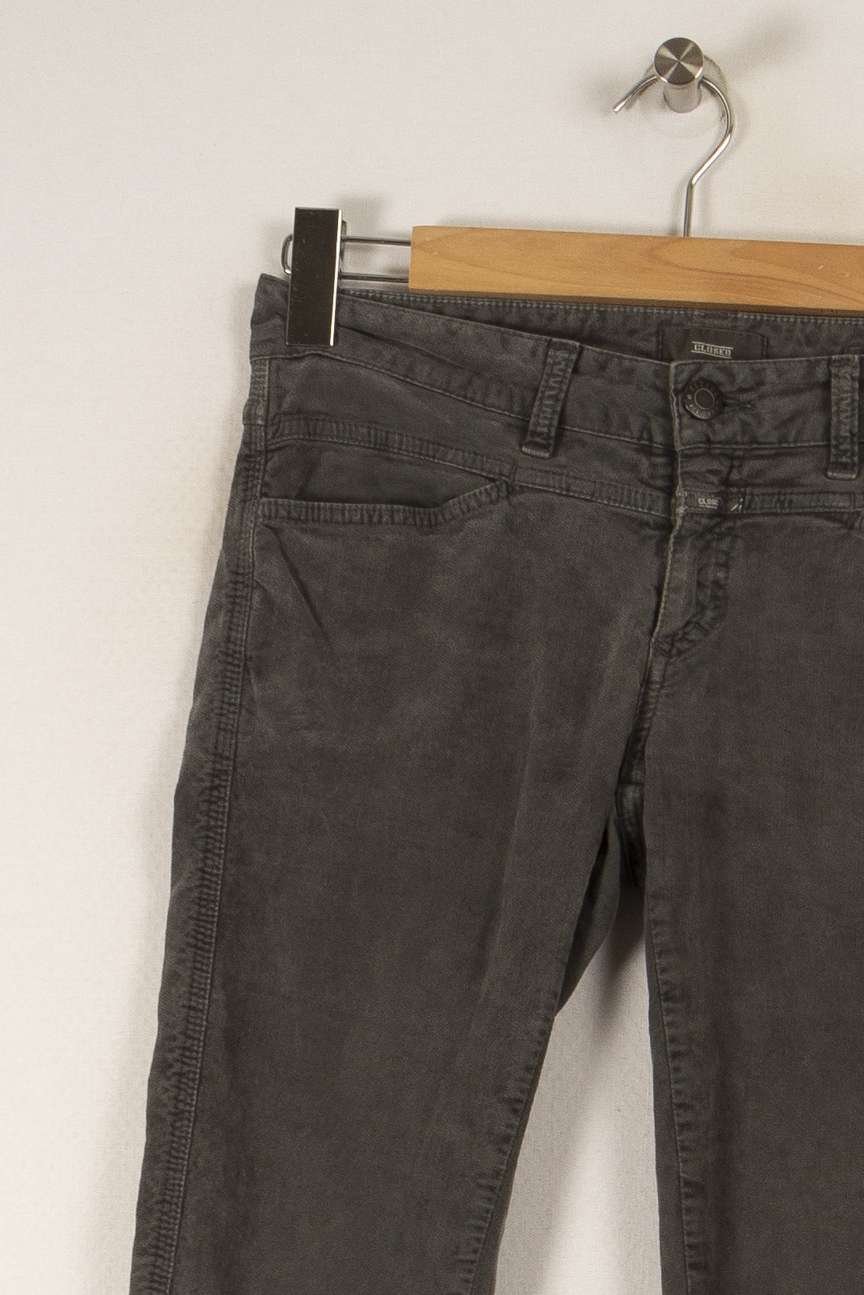 Cropped slim jeans with studs Grey