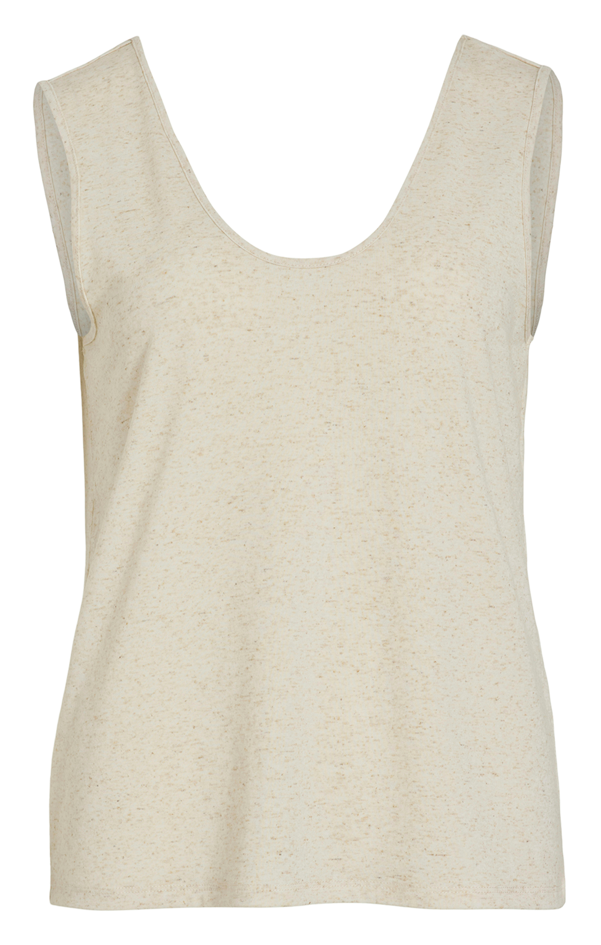 Straight round neck heathered tank top VILA Beige