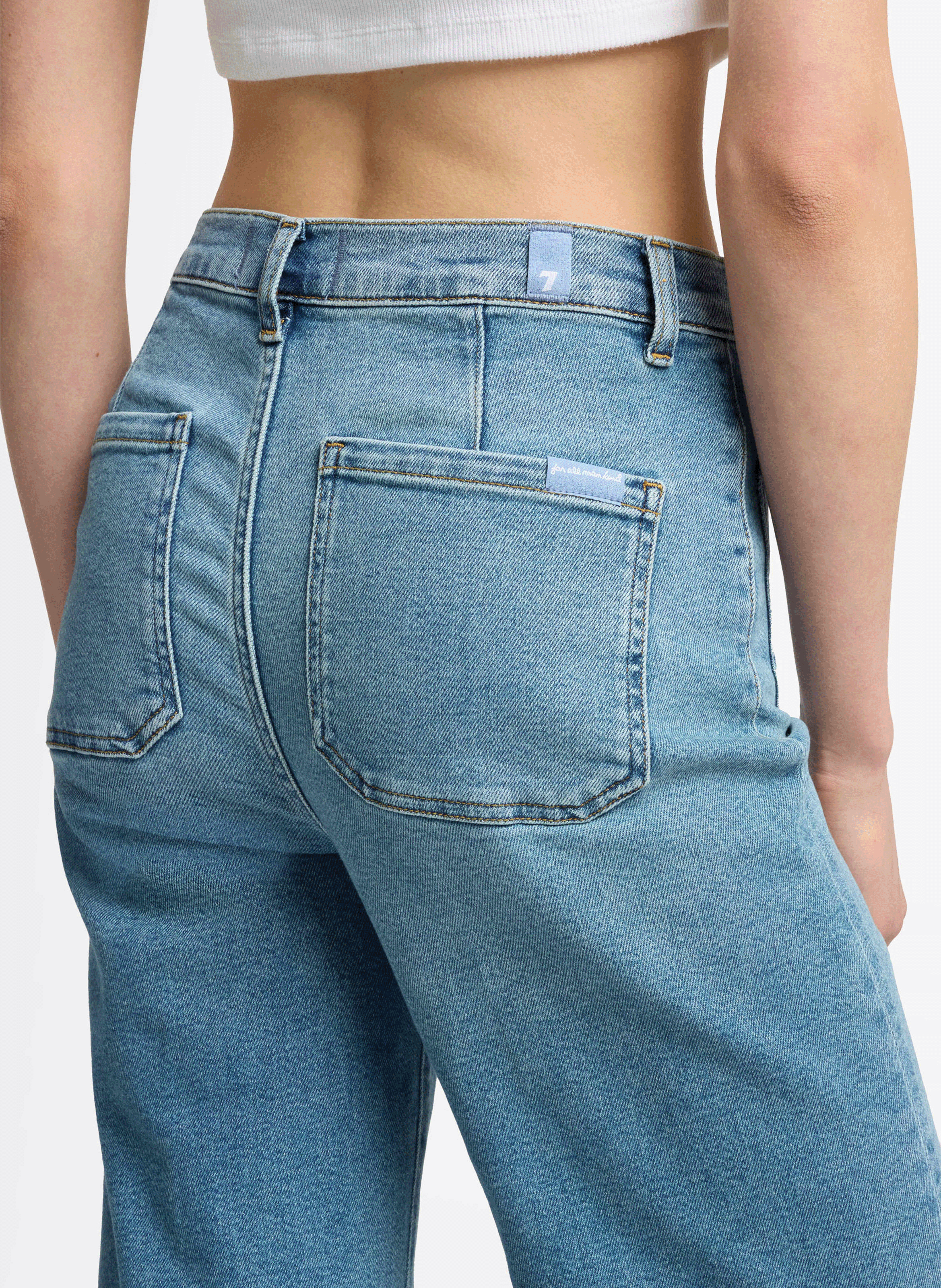 Bootcut broek met hoge taille 7 FOR ALL MANKIND Zwart