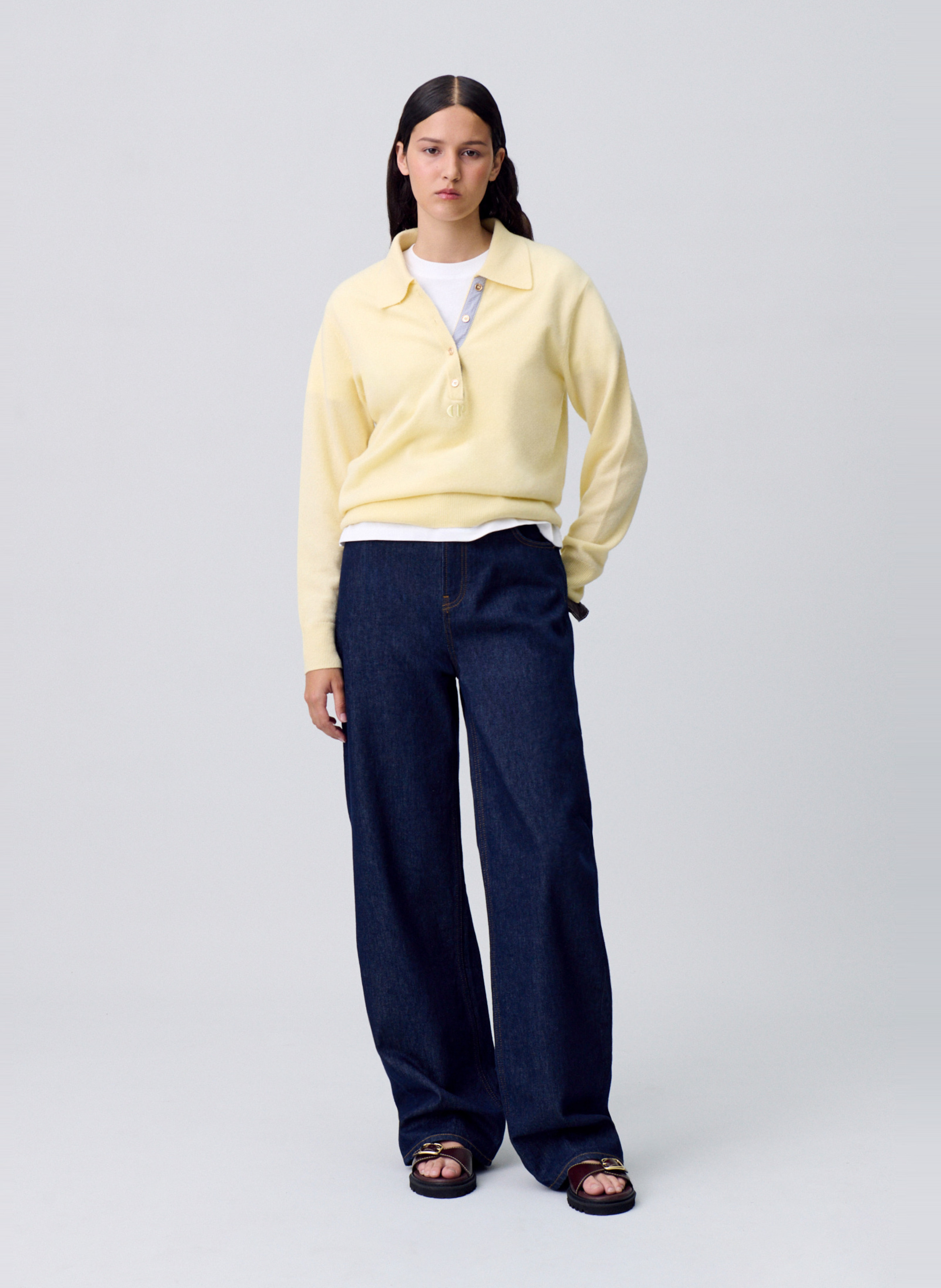 Jean droit en coton CLAUDIE PIERLOT Bleu