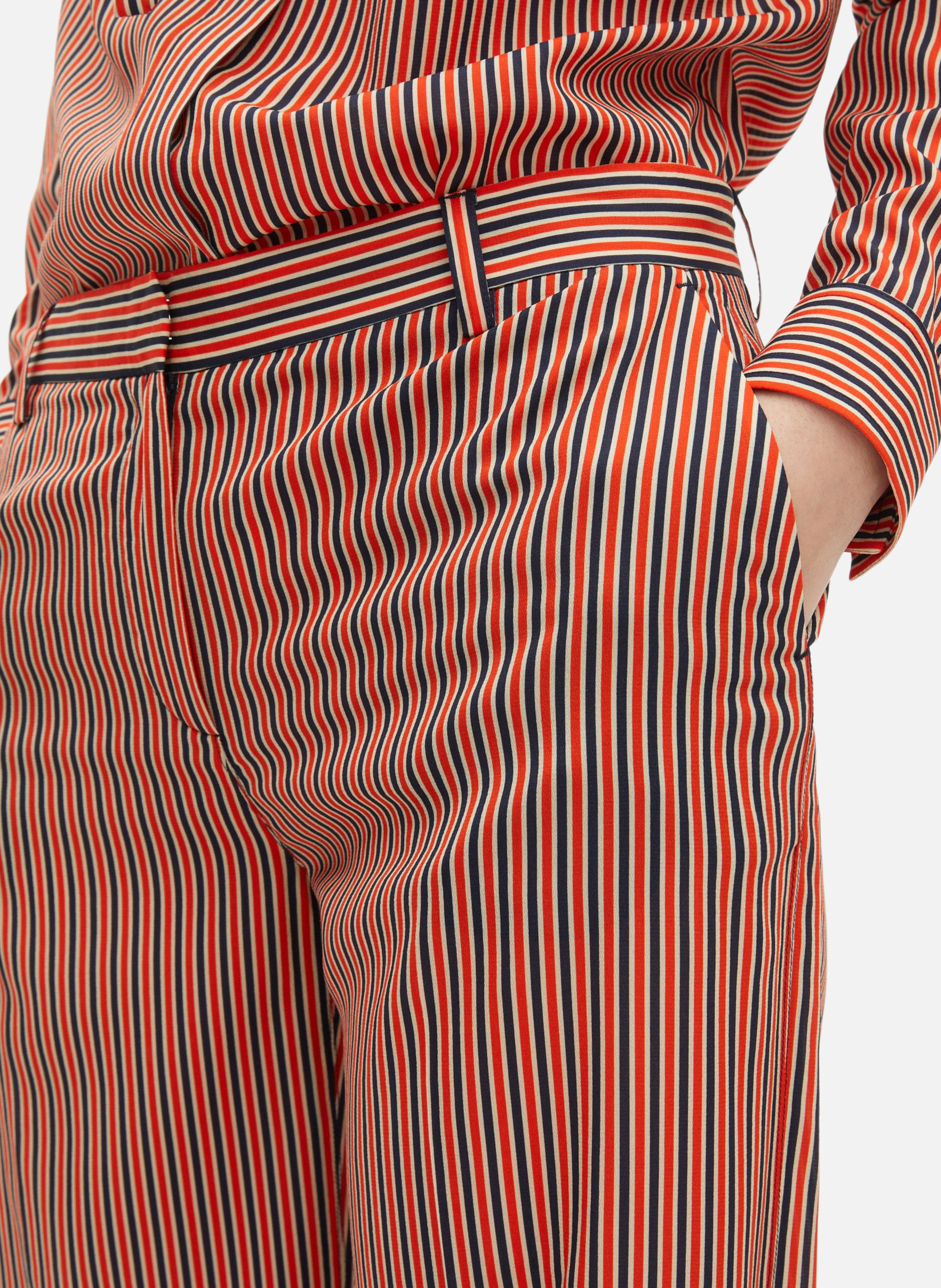 Pantalon large à rayures THE KOOPLES Rouge