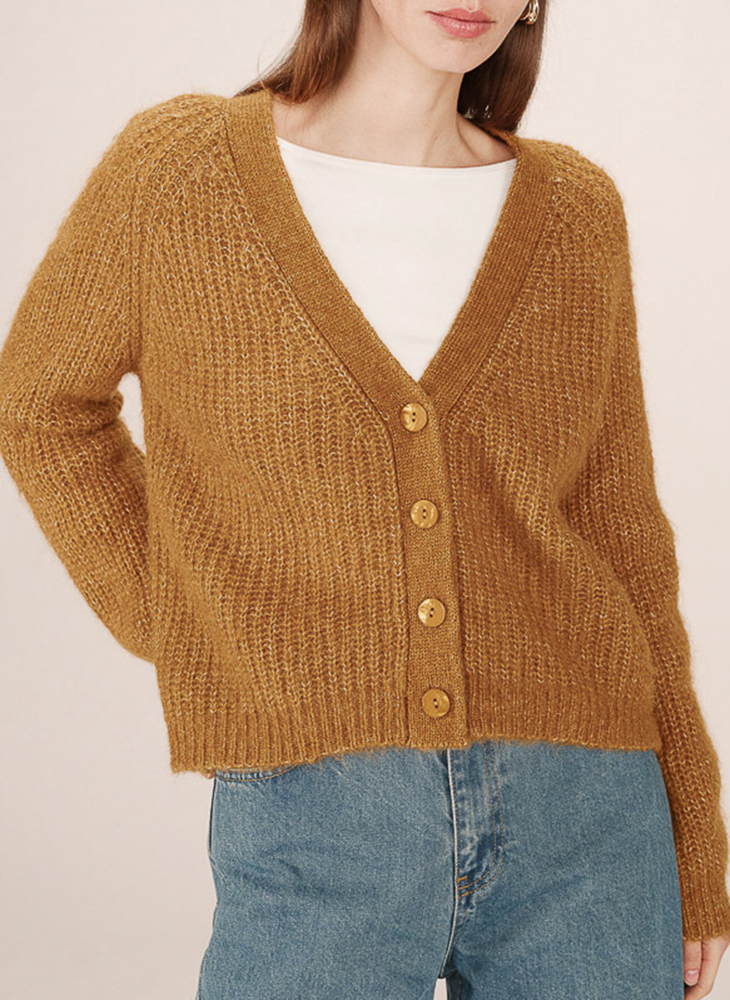 Gilet droit en maille GRACE ET MILA