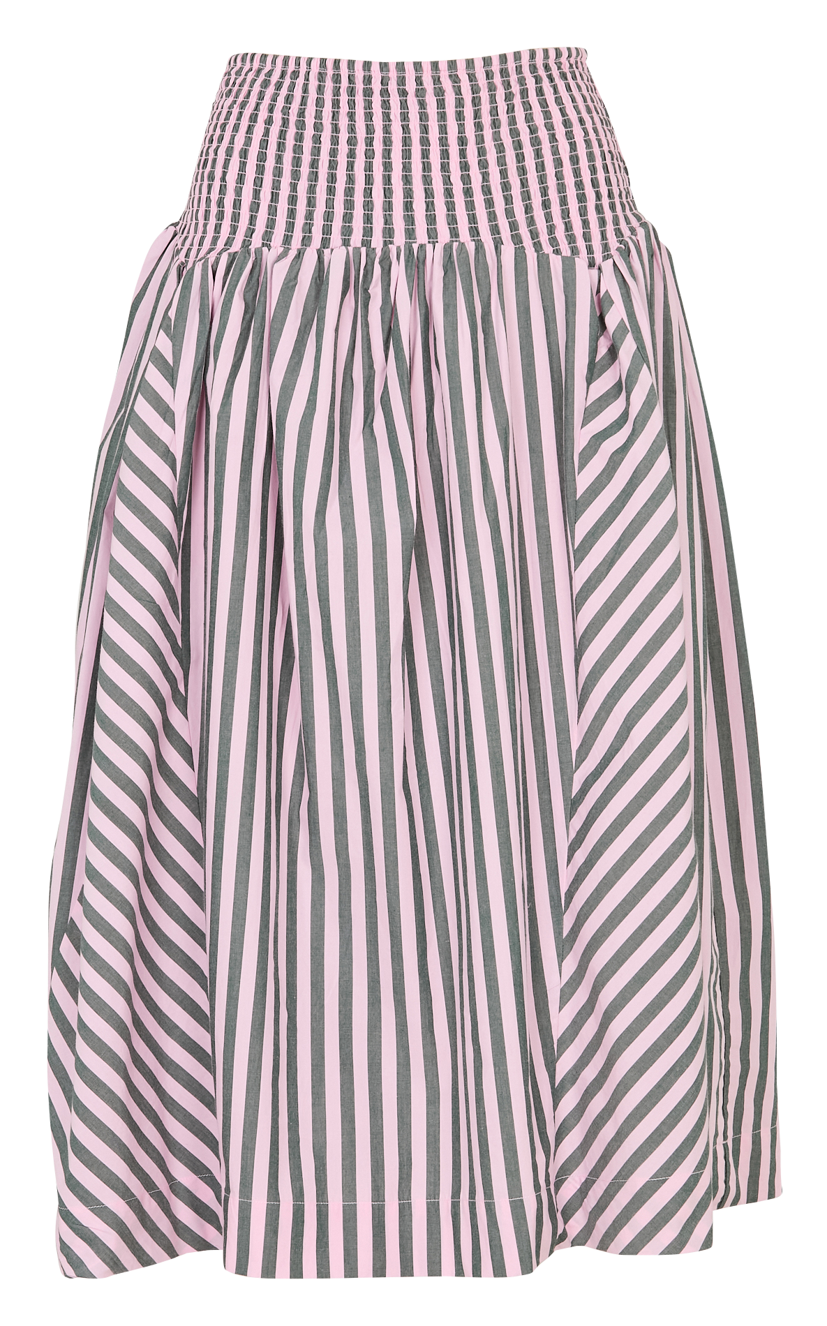 Jupe longue évasée rayée en coton bio DAMSON MADDER Multicolore