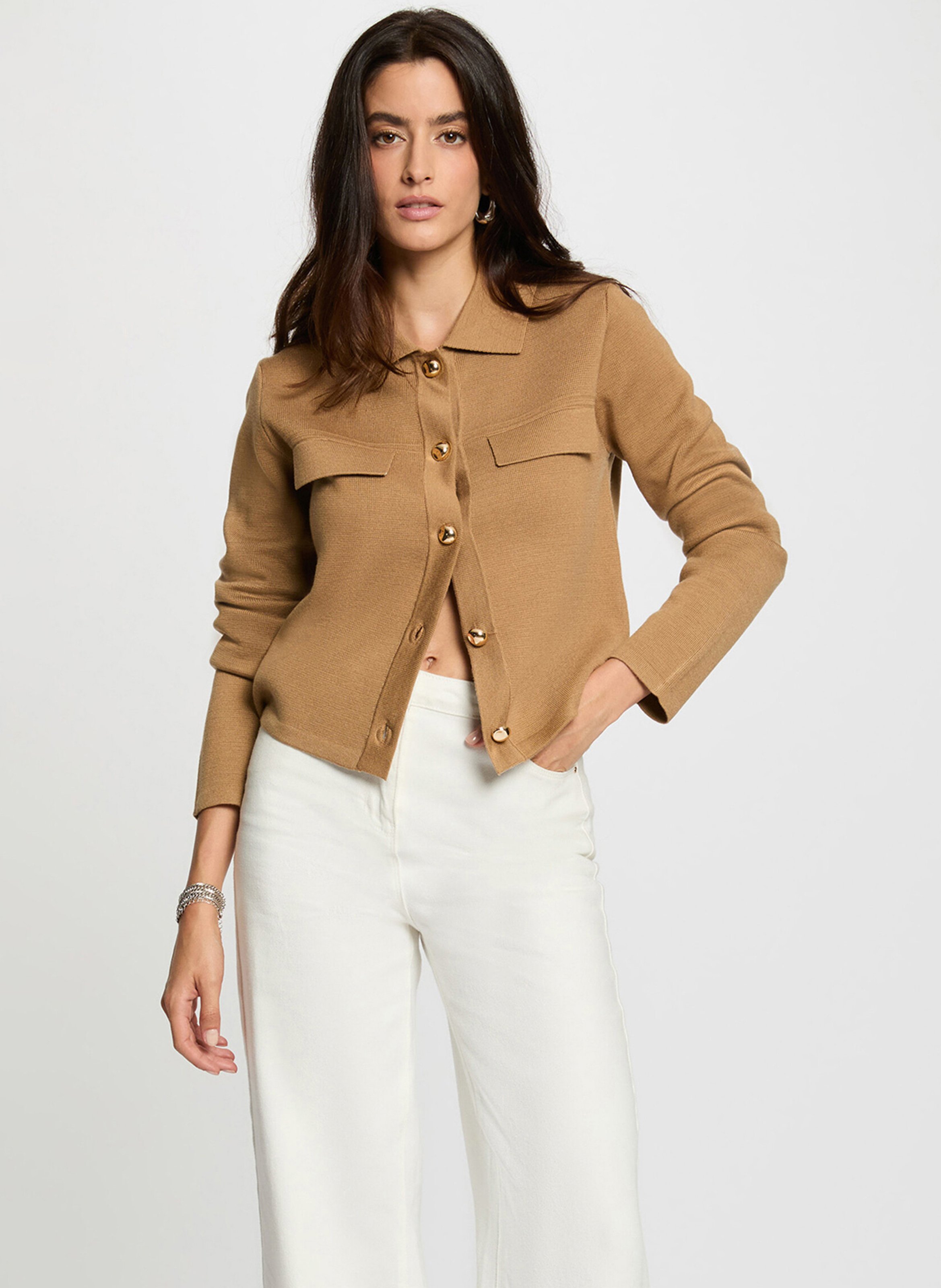 Cardigan with classic collar MORGAN