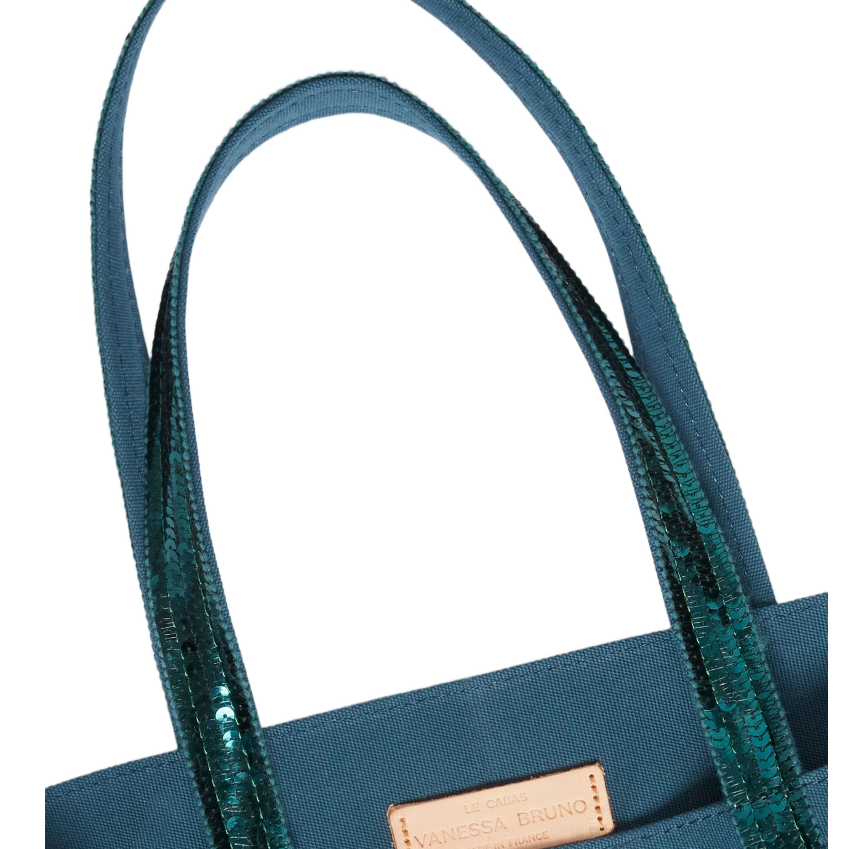 Cabas L à sequins en toile de coton  VANESSA BRUNO Vert