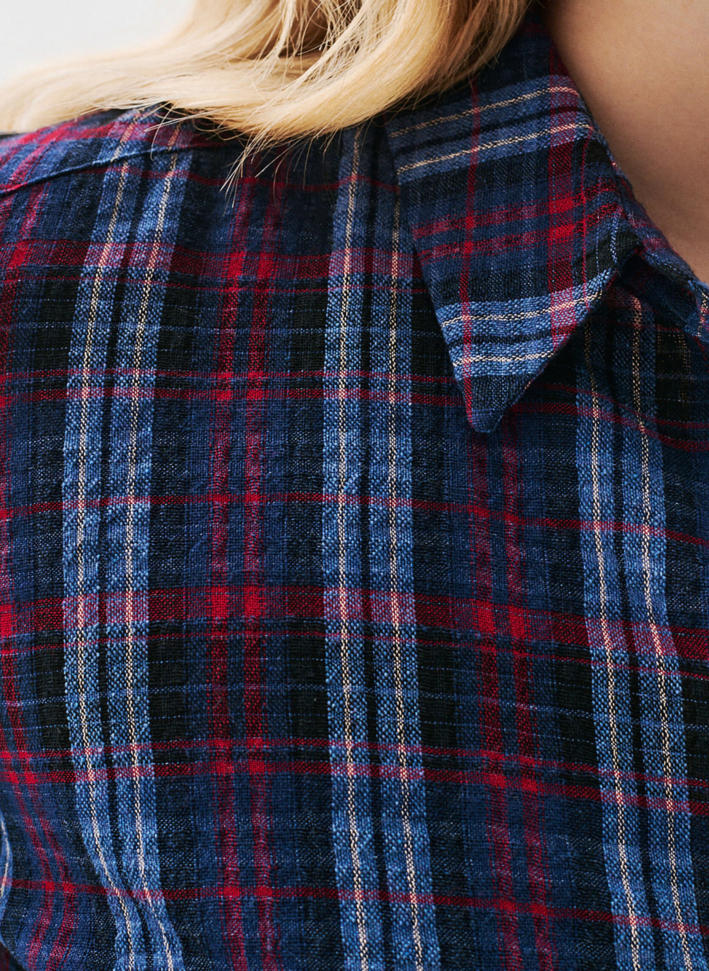 Straight checked shirt CAROLL Blue