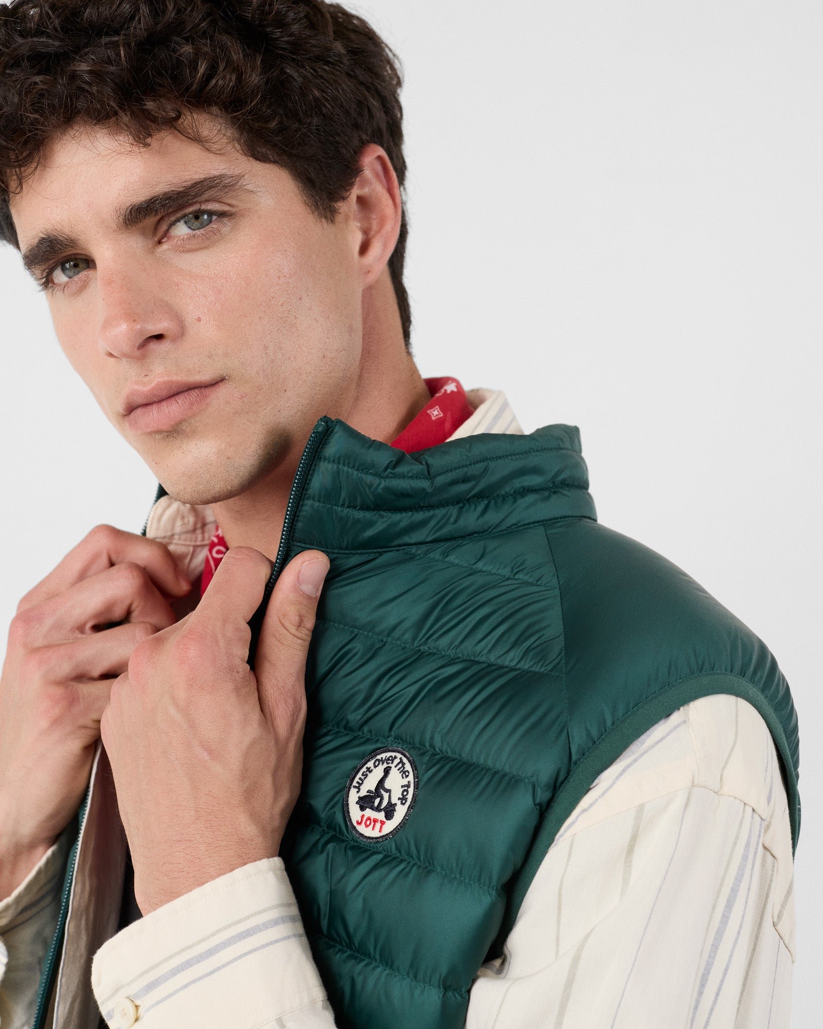 Forest Green Sleeveless Puffer Jacket JOTT Green