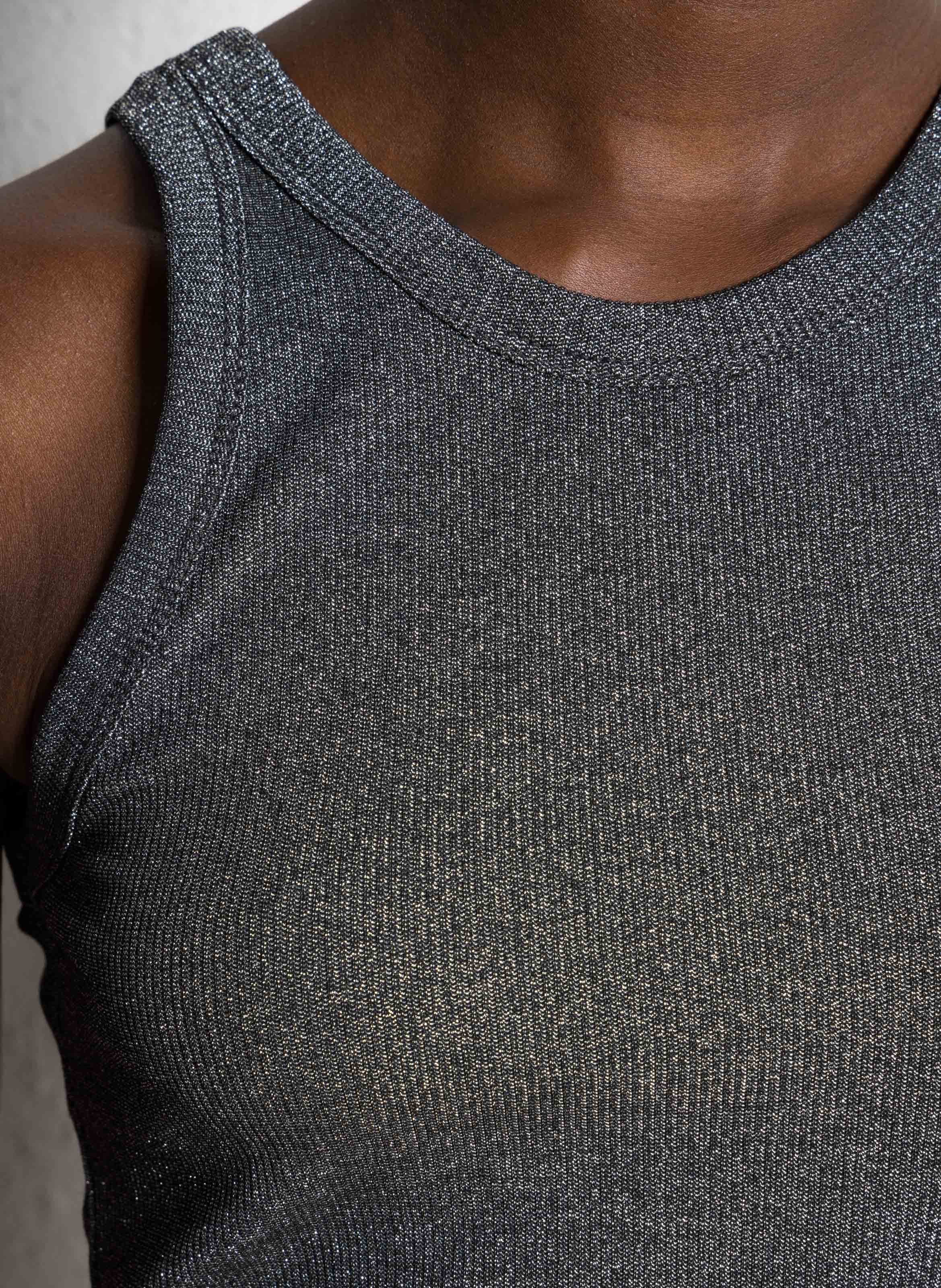 Débardeur col rond pailleté IMPERIAL Argent