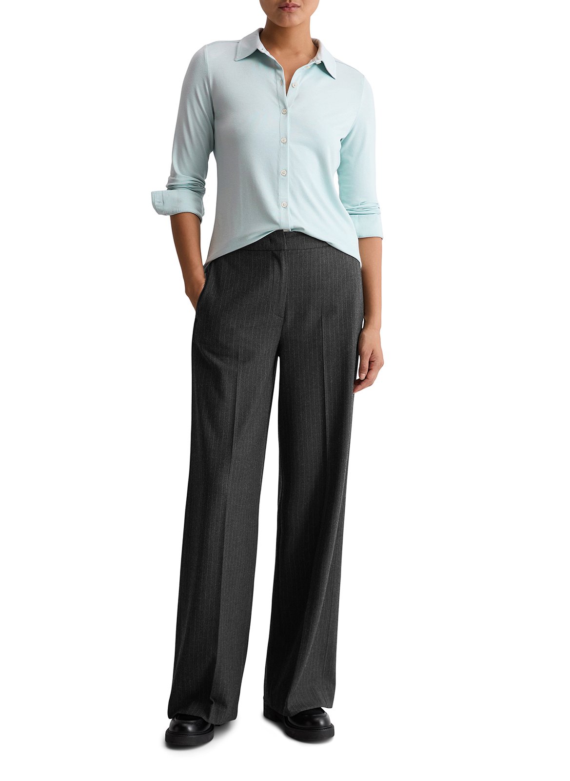 Polo de manga larga liso recto MARC O'POLO Azul