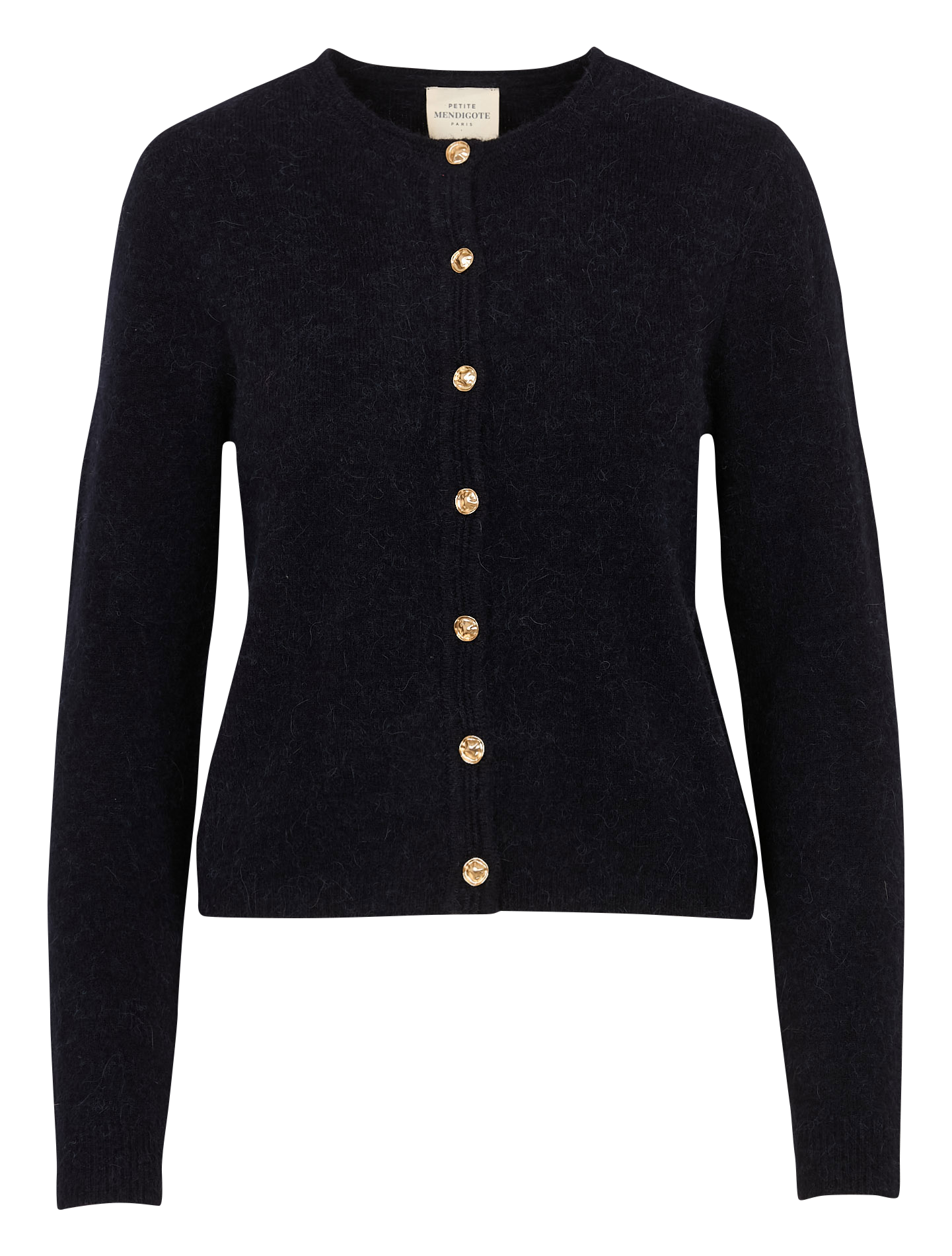 Oversized round neck wool blend vest PETITE MENDIGOTE Blue