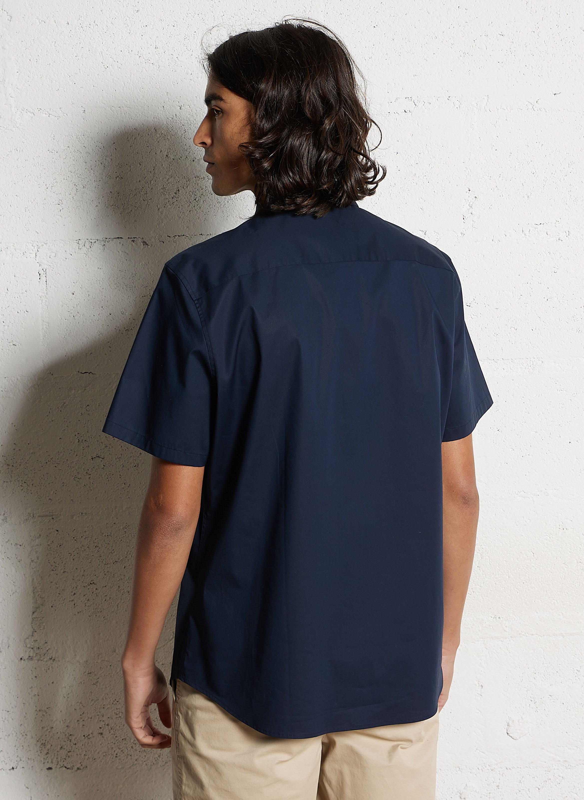 Cotton-mix slim-fit shirt CALVIN KLEIN Blue