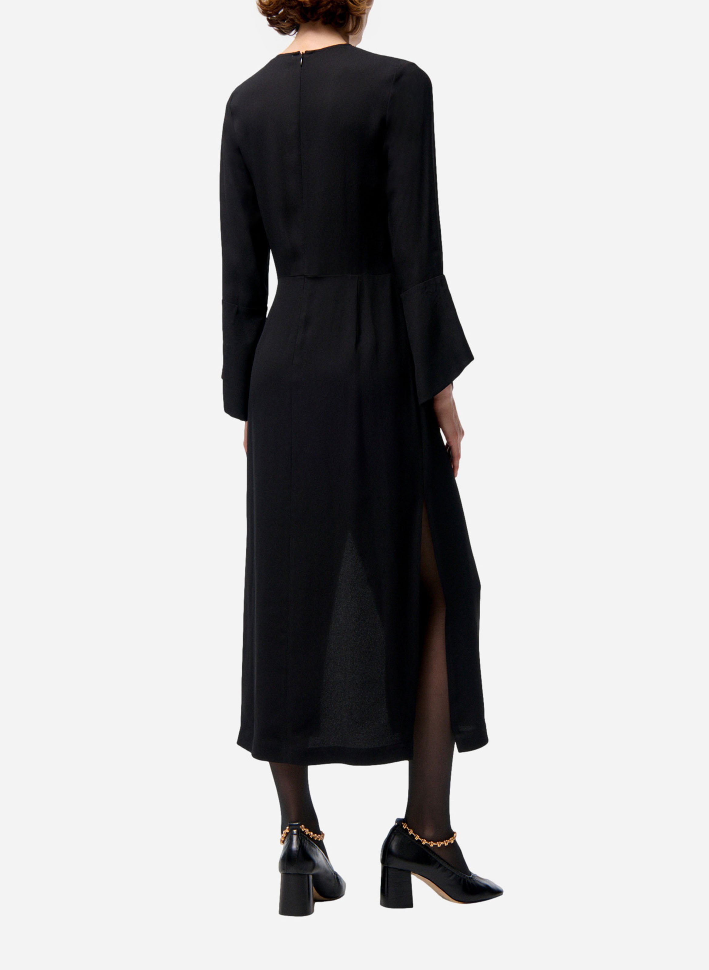 Korte jurk met strikkraag VANESSA BRUNO Zwart