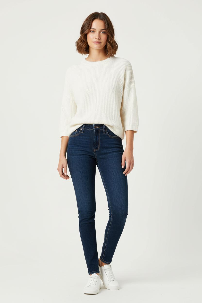 Cropped slim jeans with studs LEVI'S - Seconde main Blue