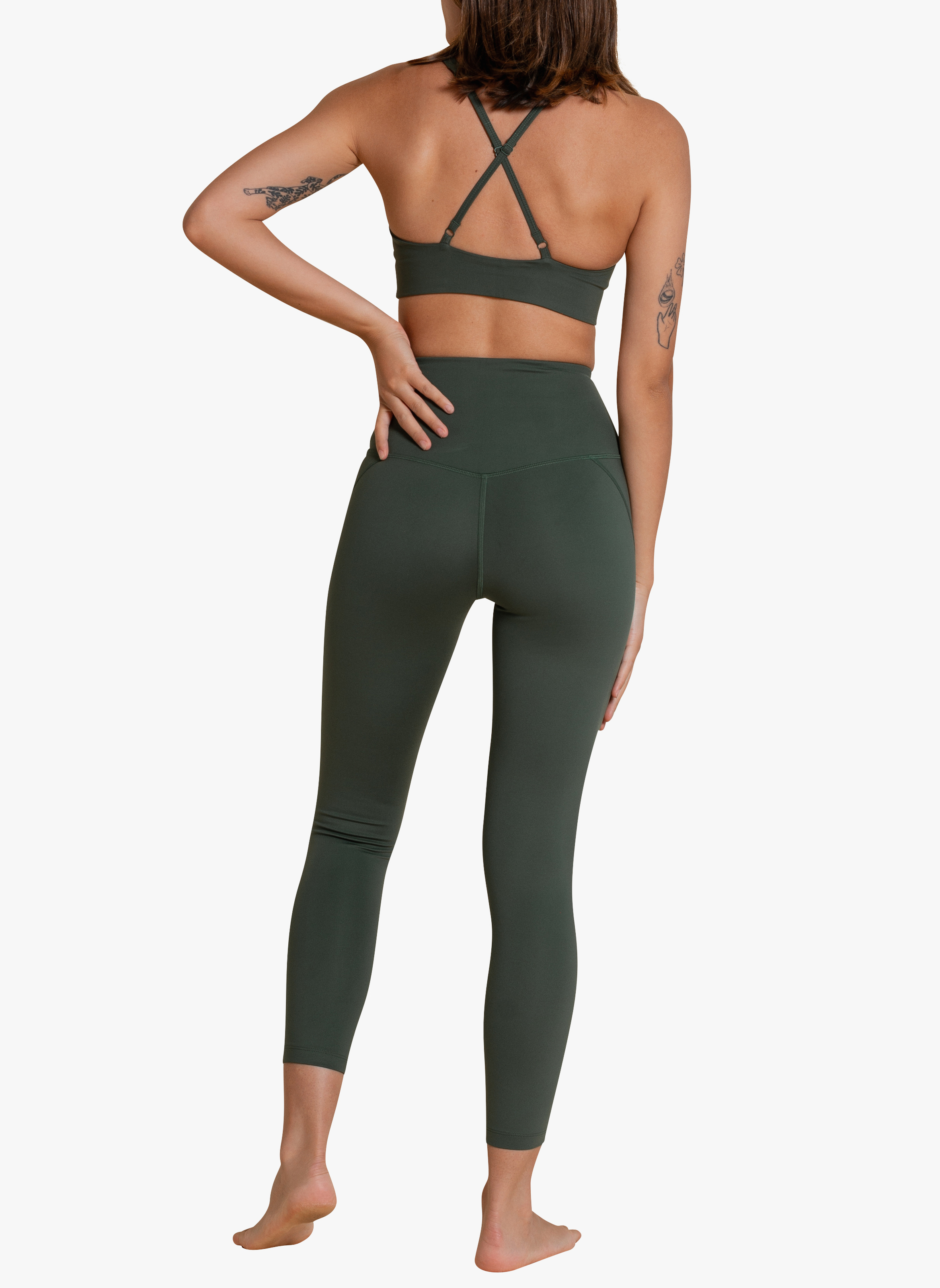 Leggings sportivi a compressione graduata GIRLFRIEND COLLECTIVE Kaki