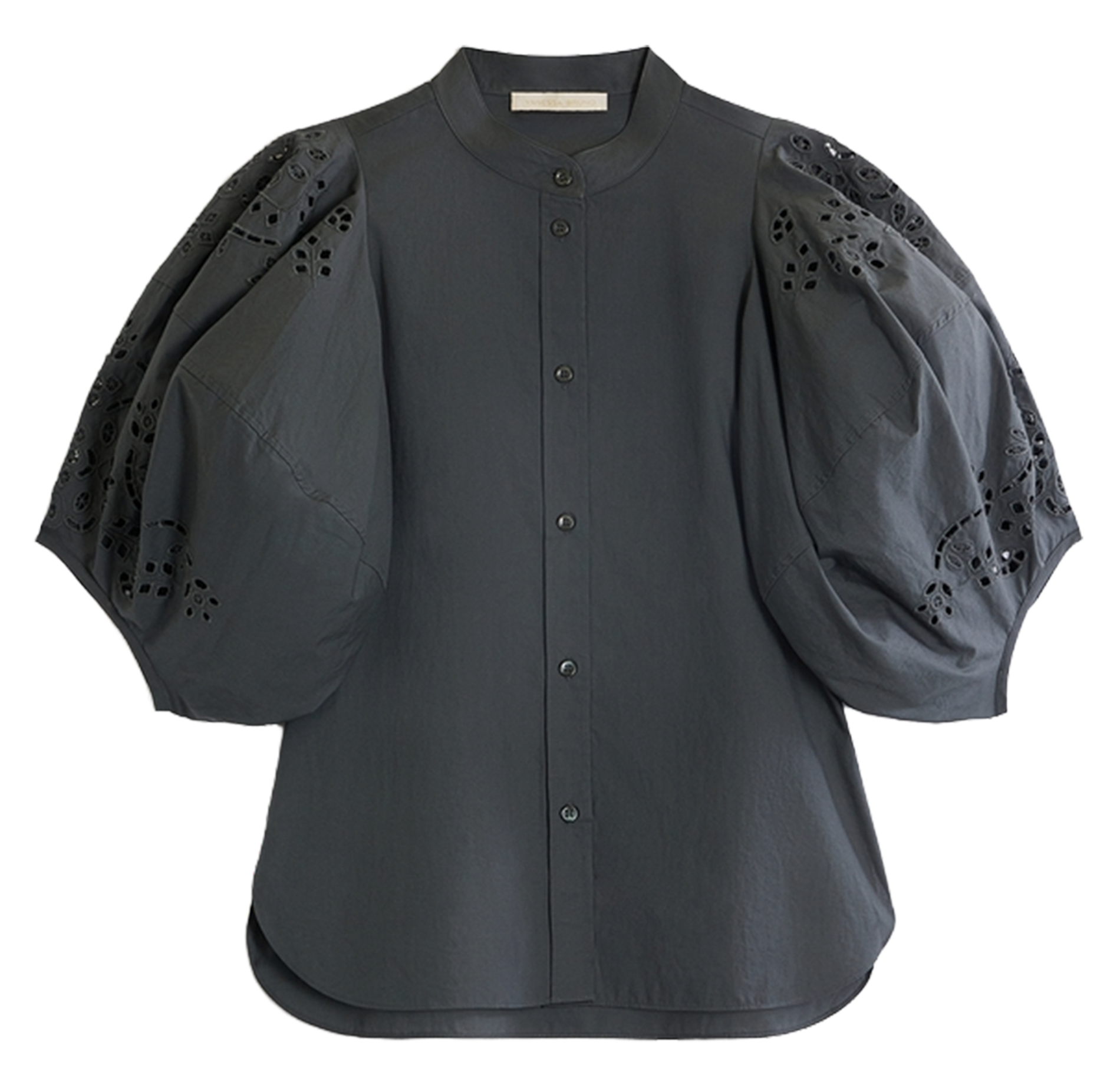 Chemise manche bouffantes dentelle VANESSA BRUNO Gris