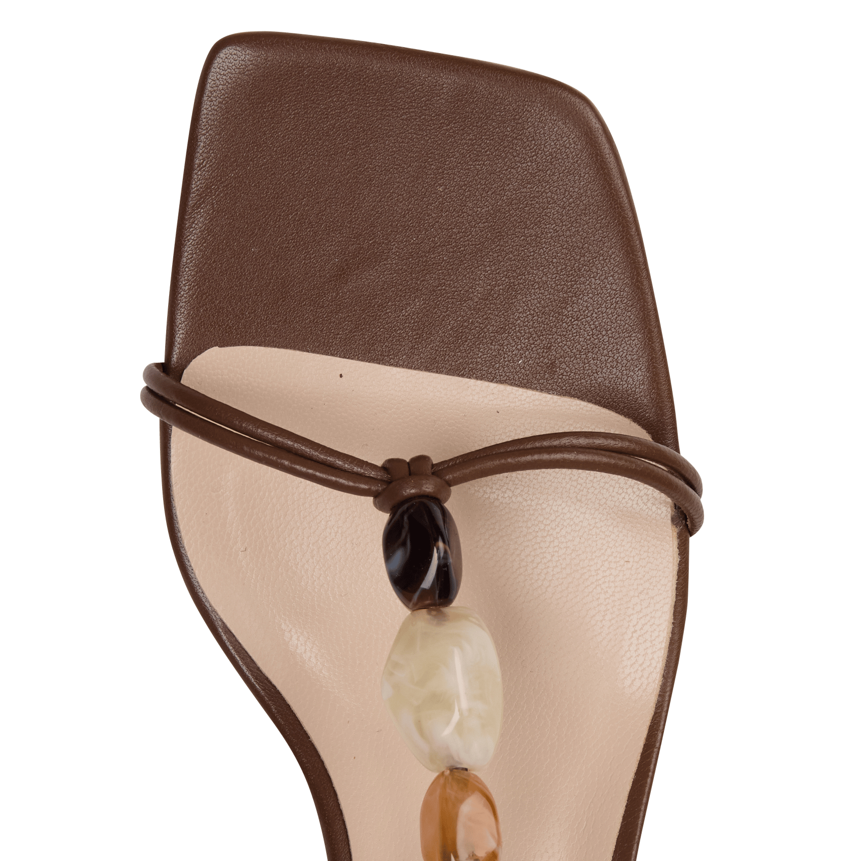 Sandalen met hakken en stenen van leer MI/MAI Bruin