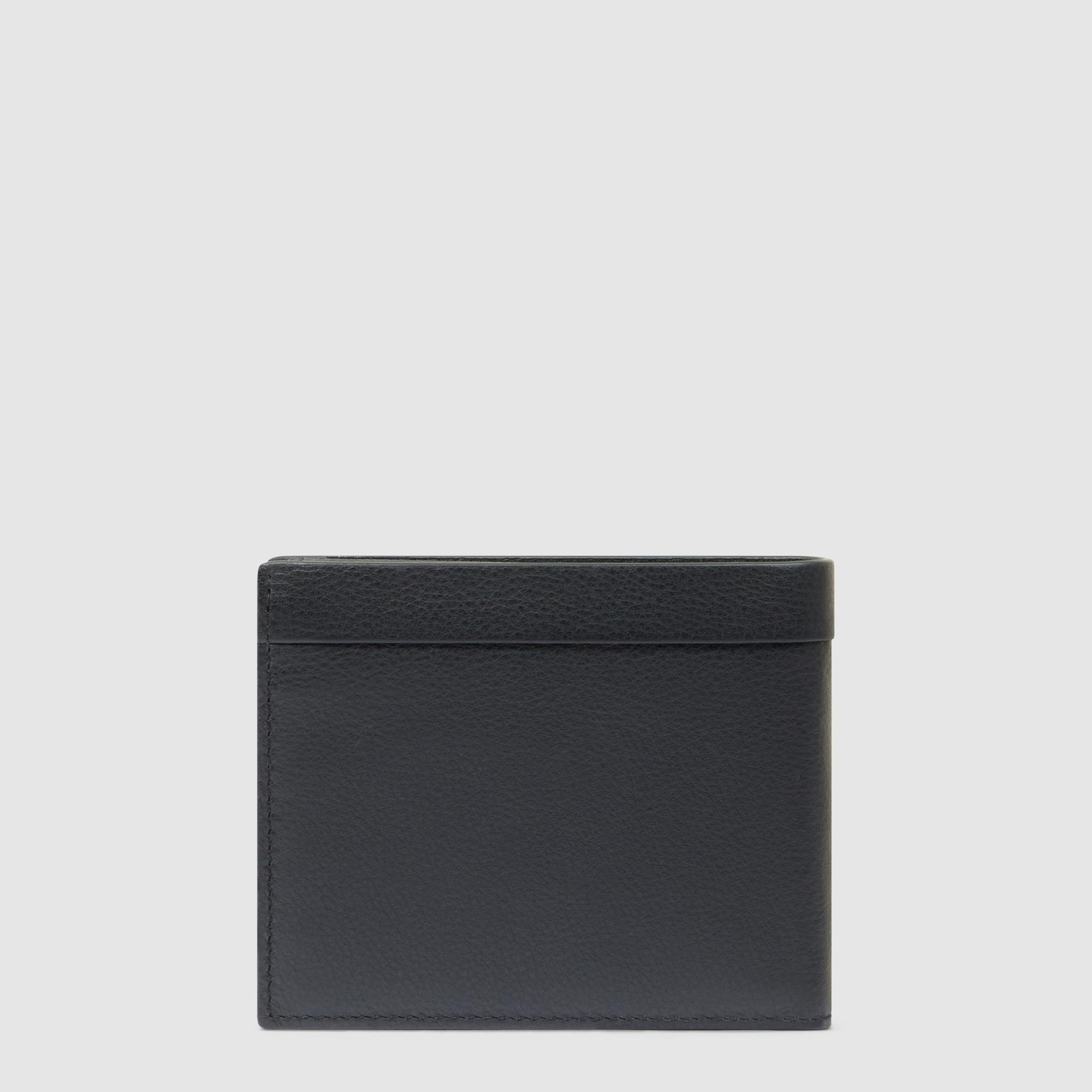 Men's leather wallet with ID card holder PIQUADRO Black