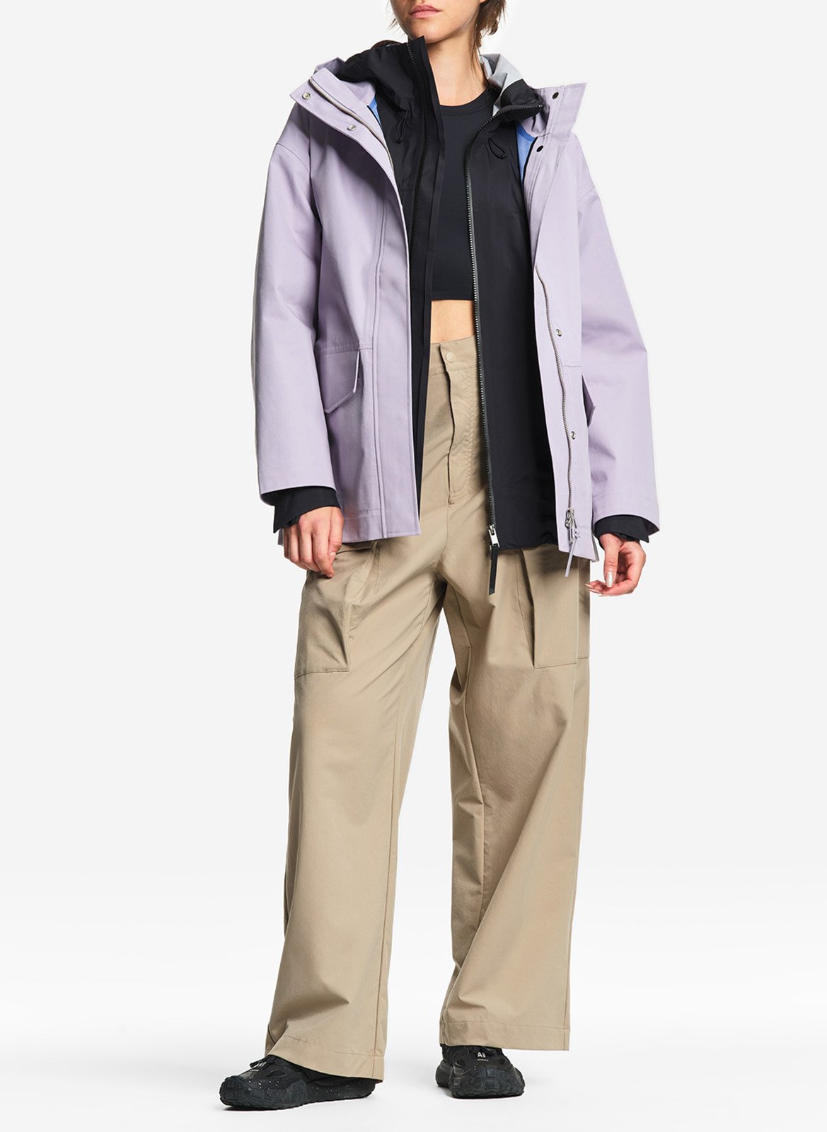 Parka droite à capuche unie AIGLE Violet