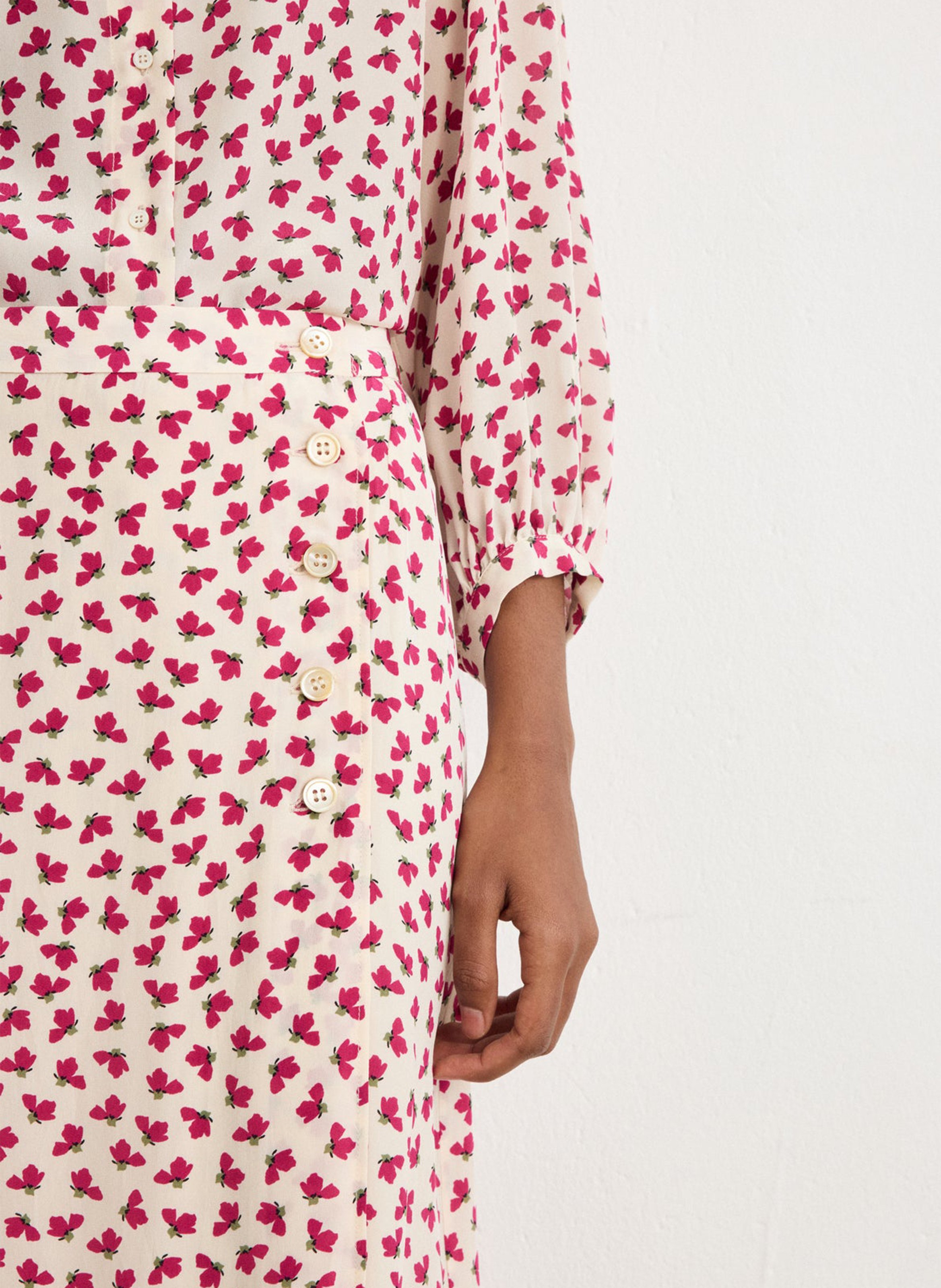 Halflange jurk met print PABLO Beige