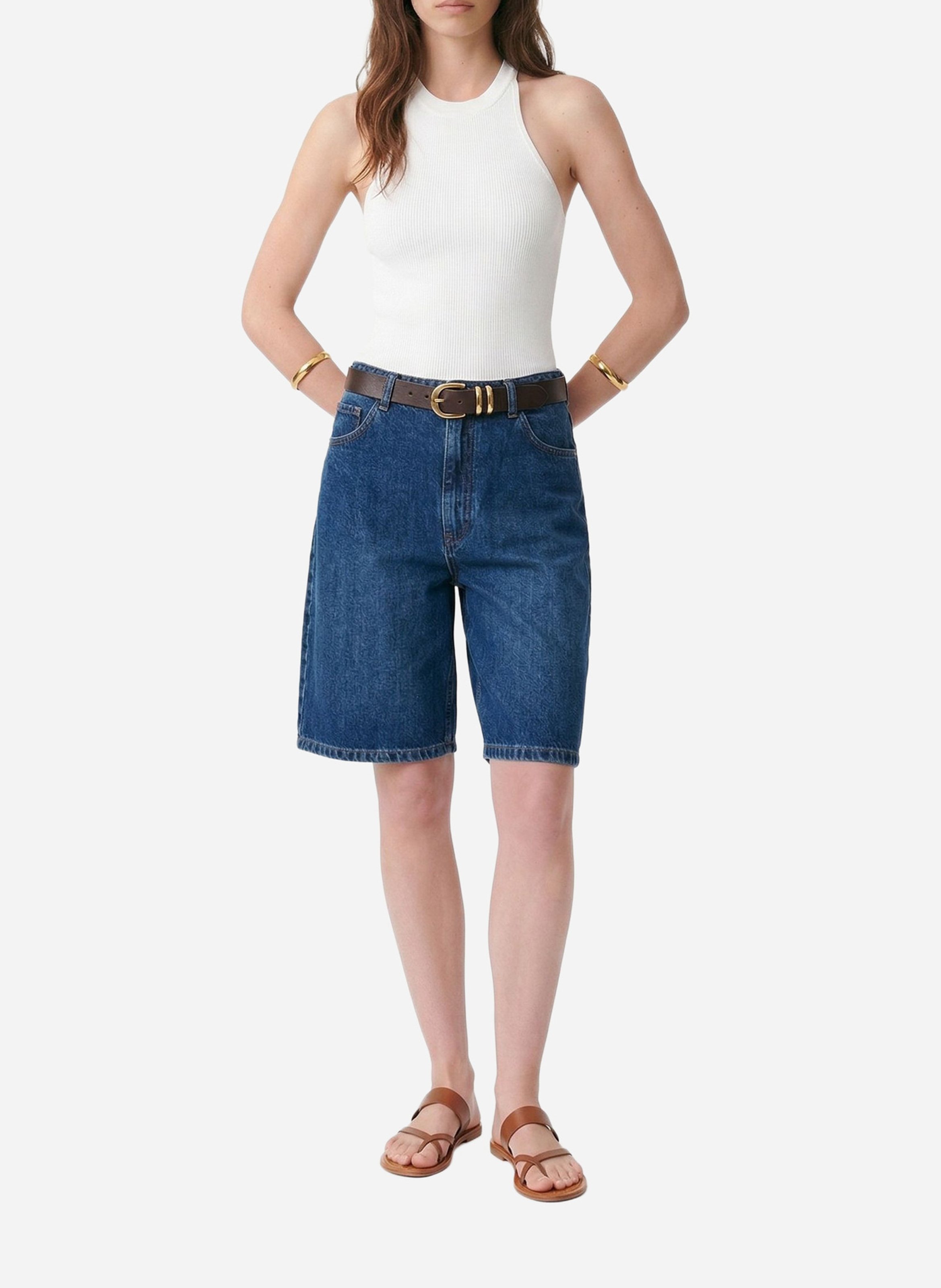 Mouwloze top met ronde hals VANESSA BRUNO Wit