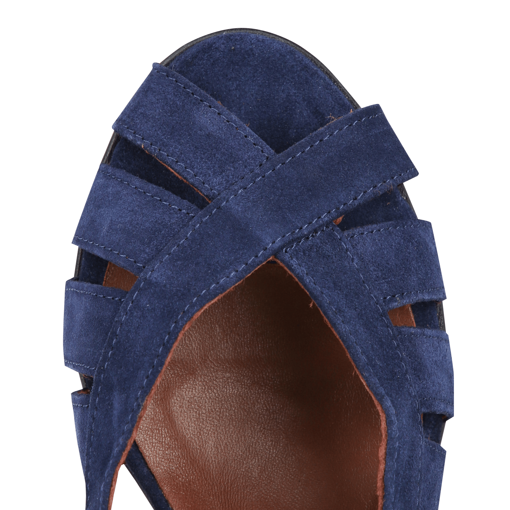 Sandales à talon en cuir velours ANONYMOUS COPENHAGEN Bleu