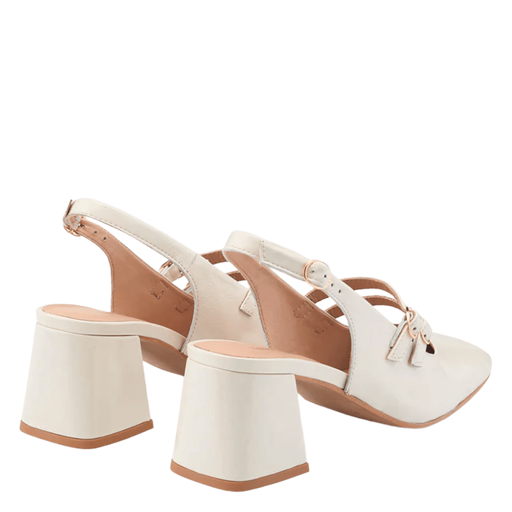 Babies à talons en cuir vernis COSMOPARIS Beige