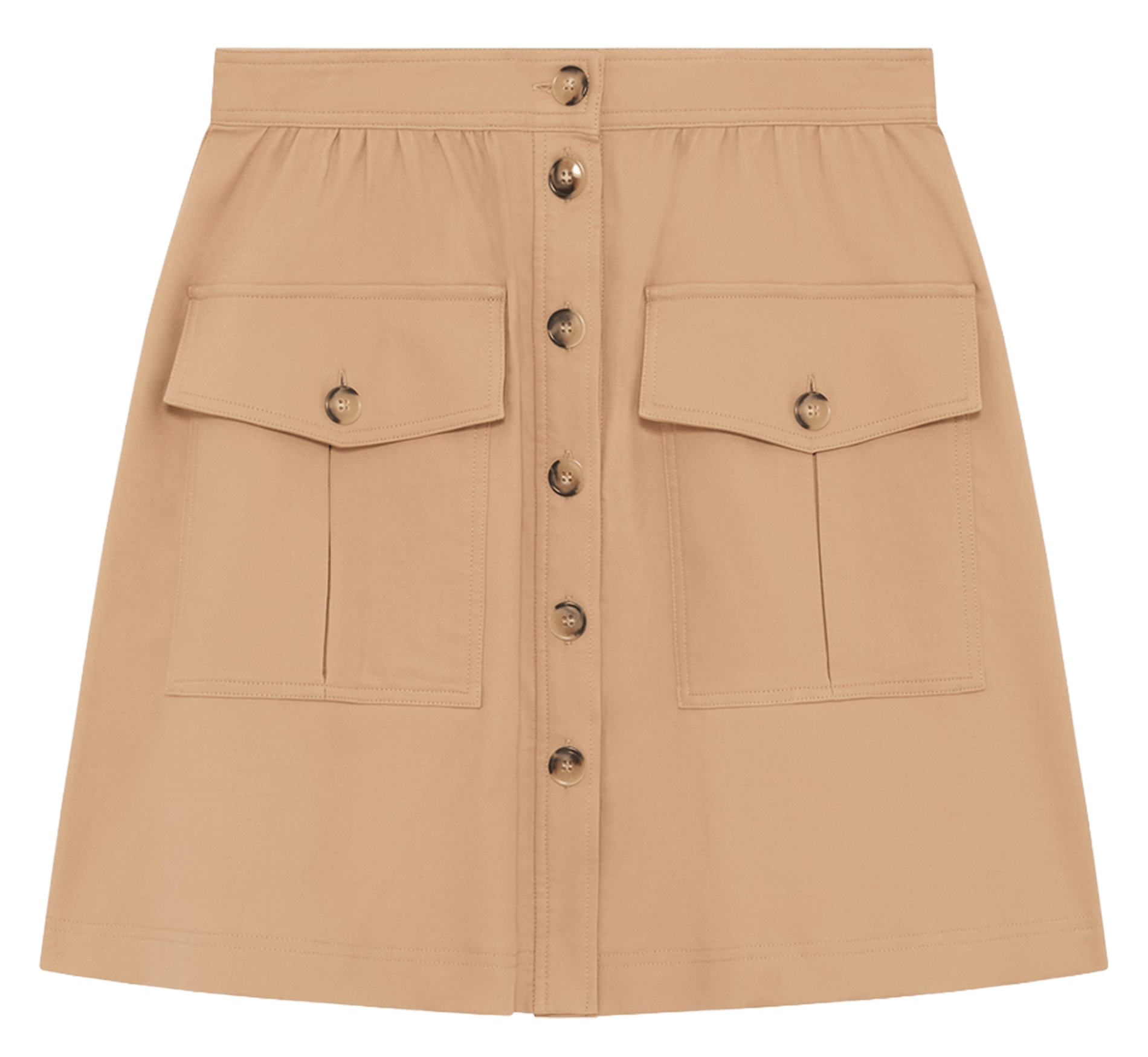 Jupe courte en coton mélangé PABLO Marron