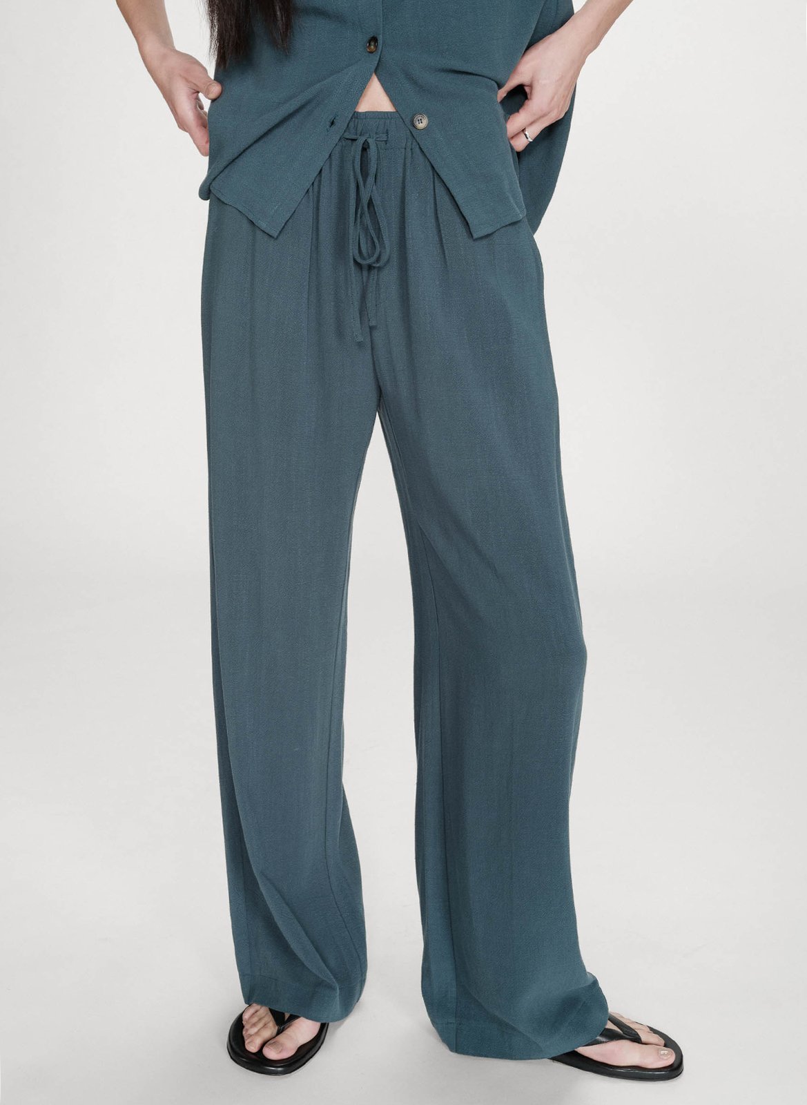 Pantalon long taille haute uni GRACE ET MILA