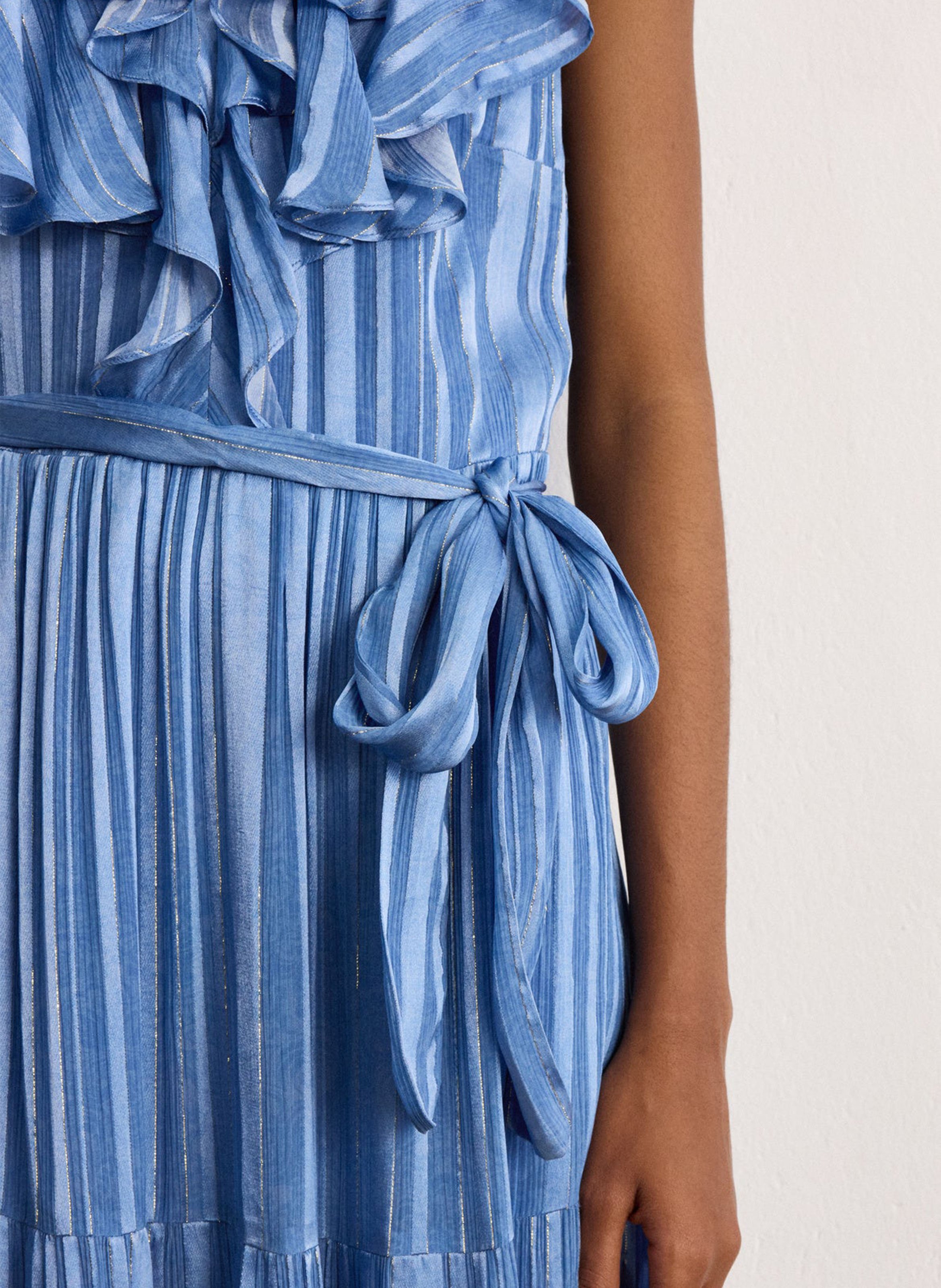 Striped ruffled maxi dress PABLO Blue