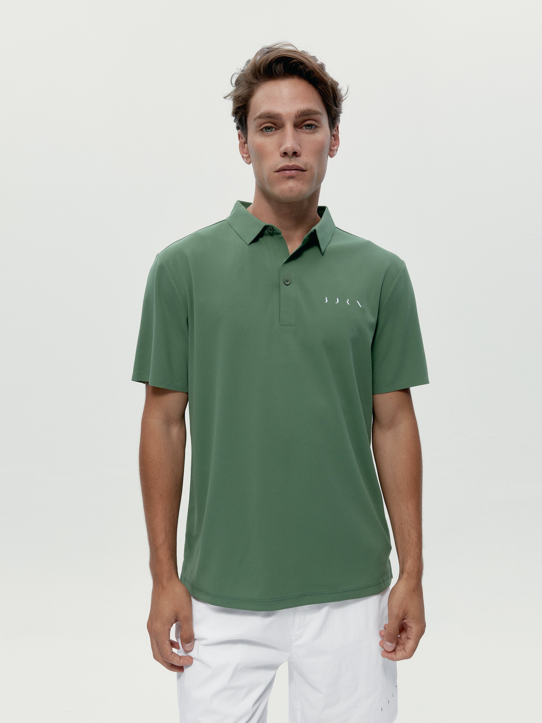 Short-sleeve performance sports polo t-shirt BORN Green