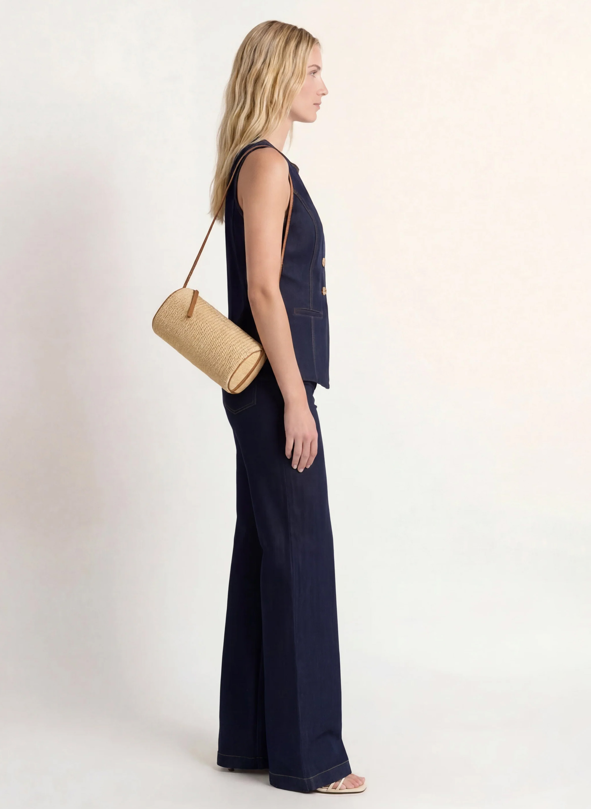 Flared cotton-blend jeans KOOKAI Blue