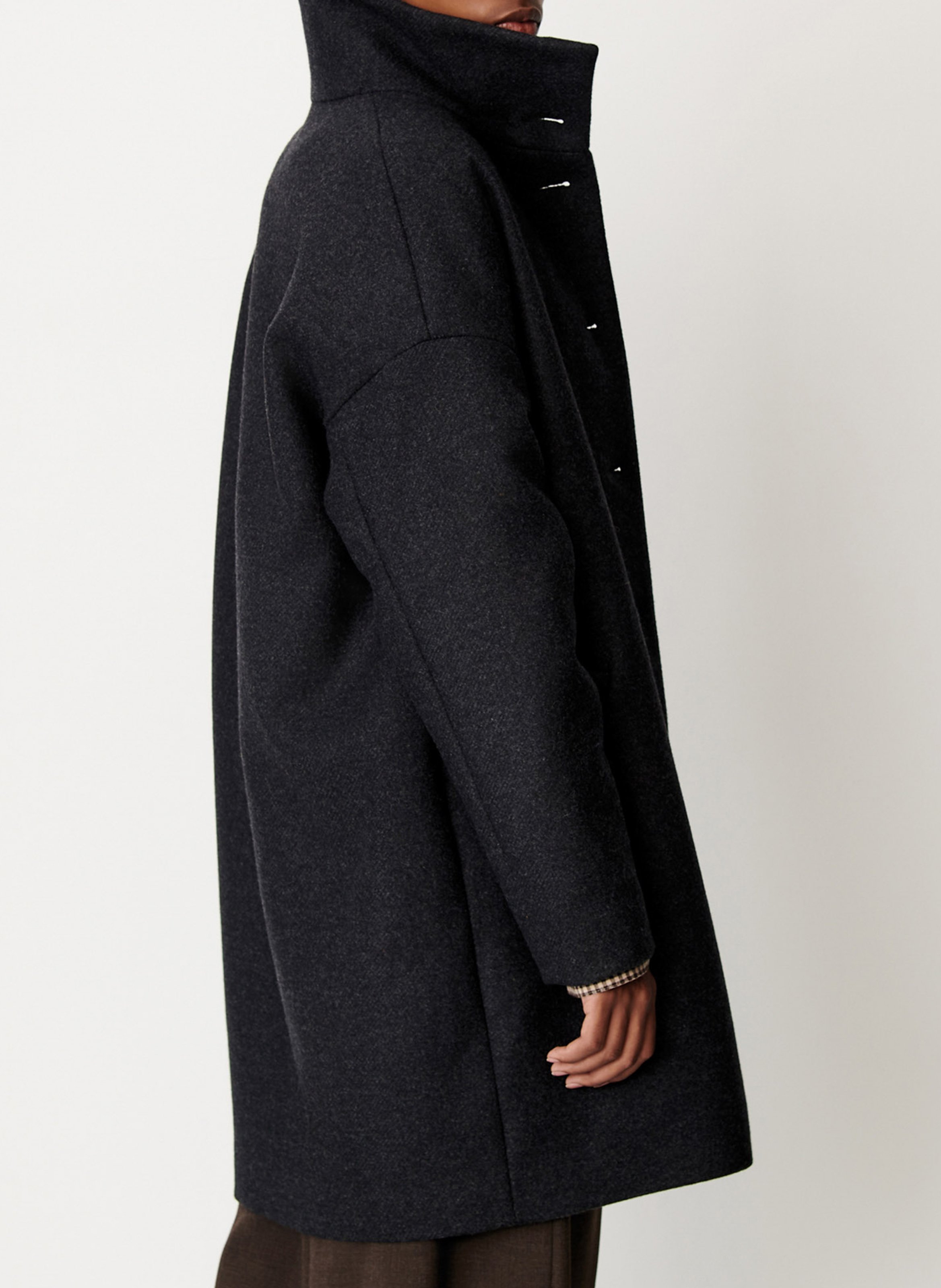 Manteau col montant en laine mélangée | Gris SESSUN Femme