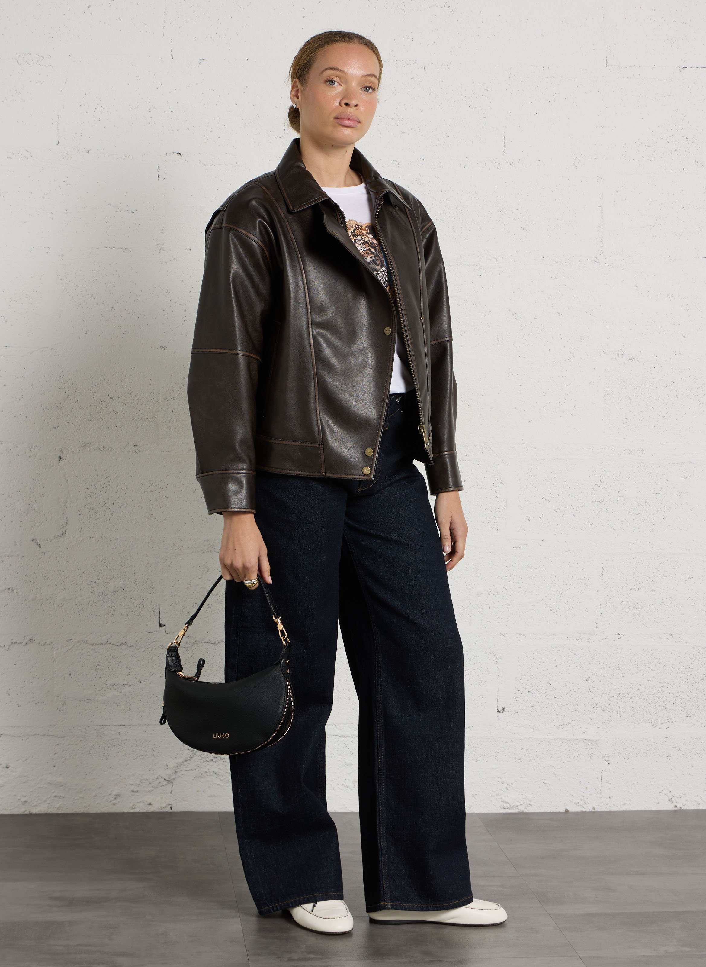 Oversize-Jacke mit klassischem Kragen LIU JO Braun
