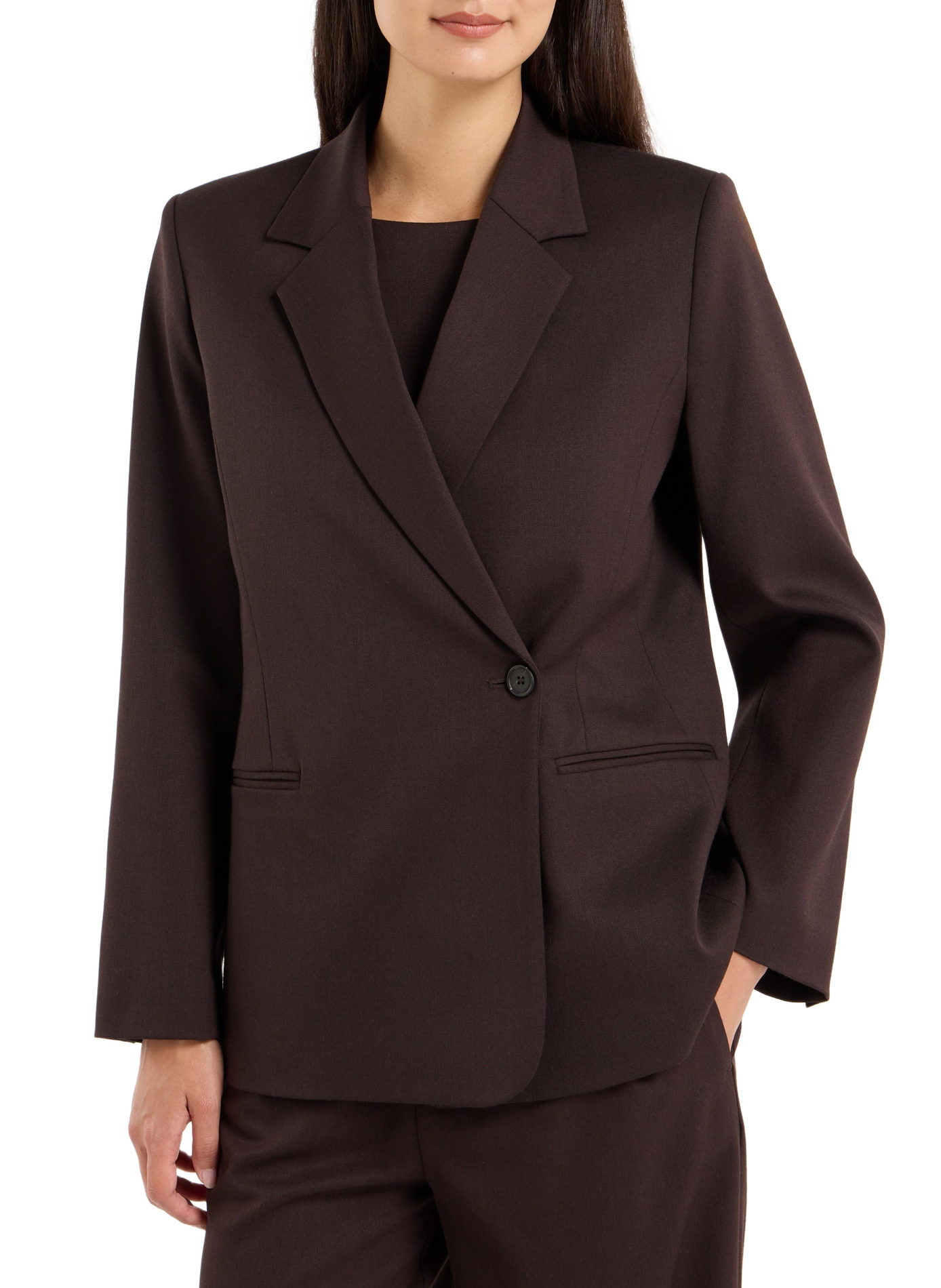 Wool-blend jacket with tailored collar SAISON 1865 Brown