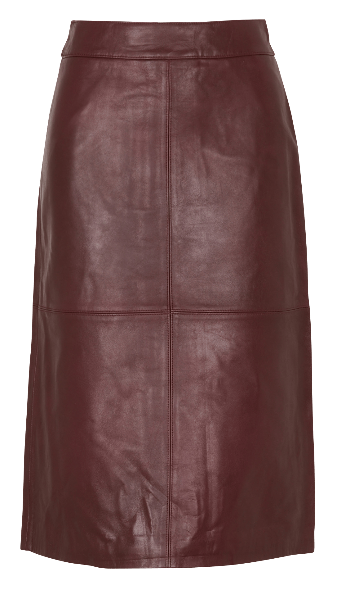 Jupe midi évasée en cuir MAISON 123 Rouge