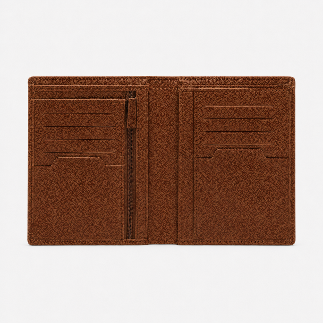 Vertical Leather Wallet SERGE BLANCO Brown