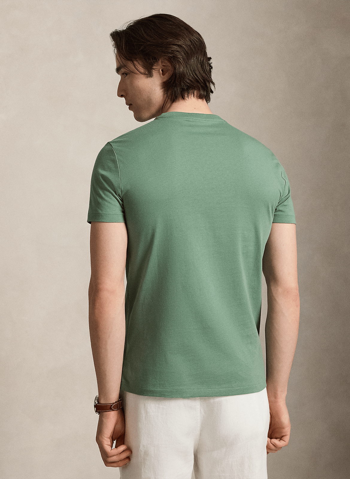 Mottled round-neck cotton-blend T-shirt POLO RALPH LAUREN Green
