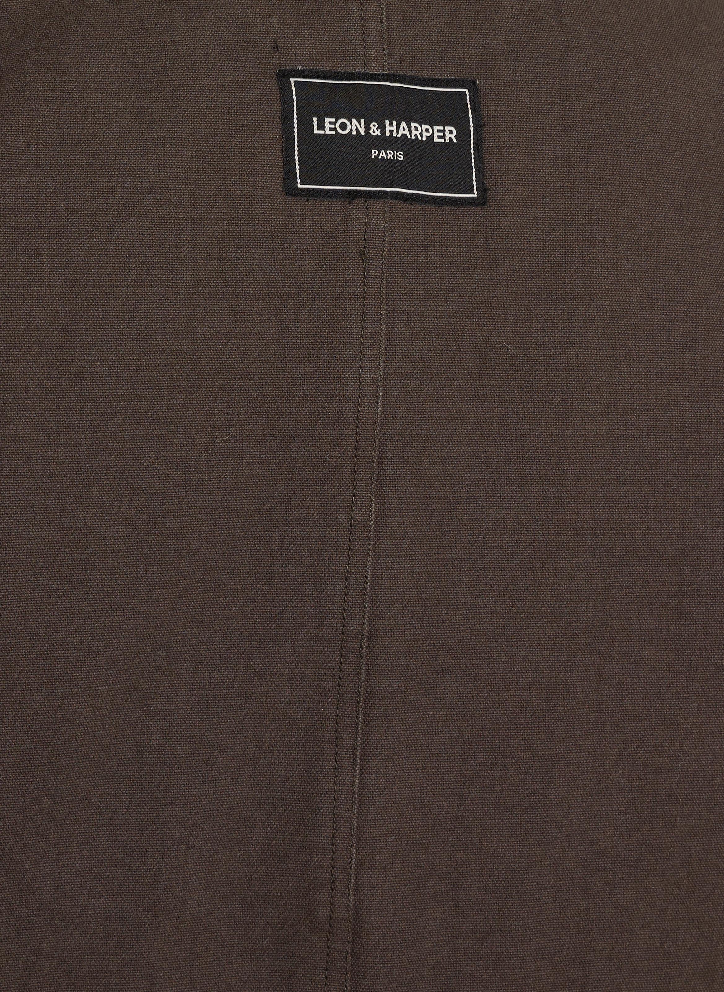 Weite Rundhalsausschnitt Baumwolljacke LEON & HARPER Grau