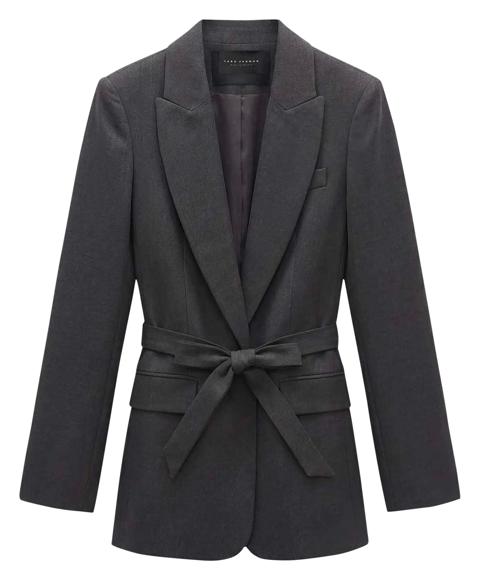 Effen getailleerde blazer met ceintuur TARA JARMON Grijs