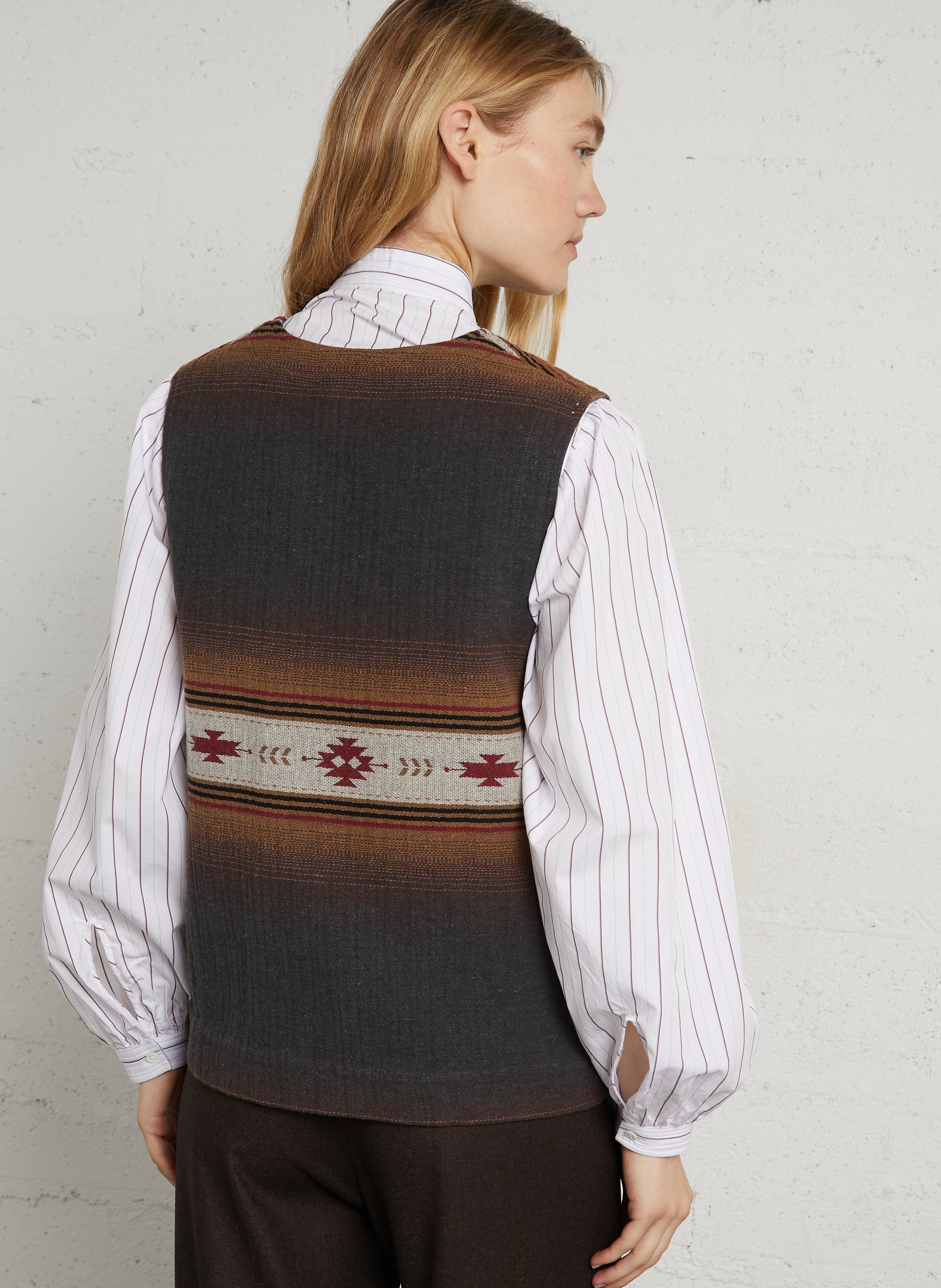 Sleeveless jacket in blended recycled cotton DIEGA Grey