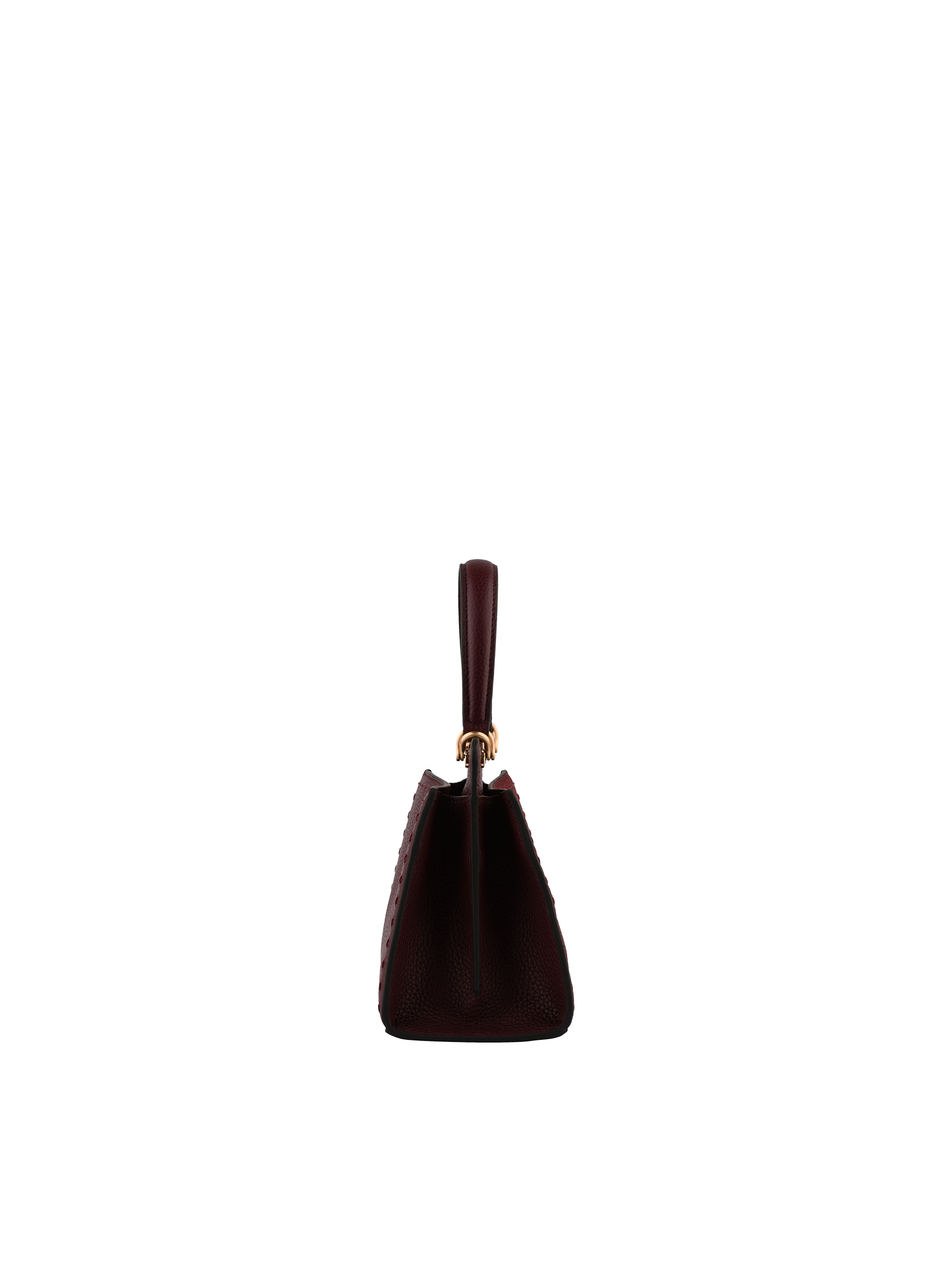 Cowhide leather handbag with a suede-effect finish POURCHET Red