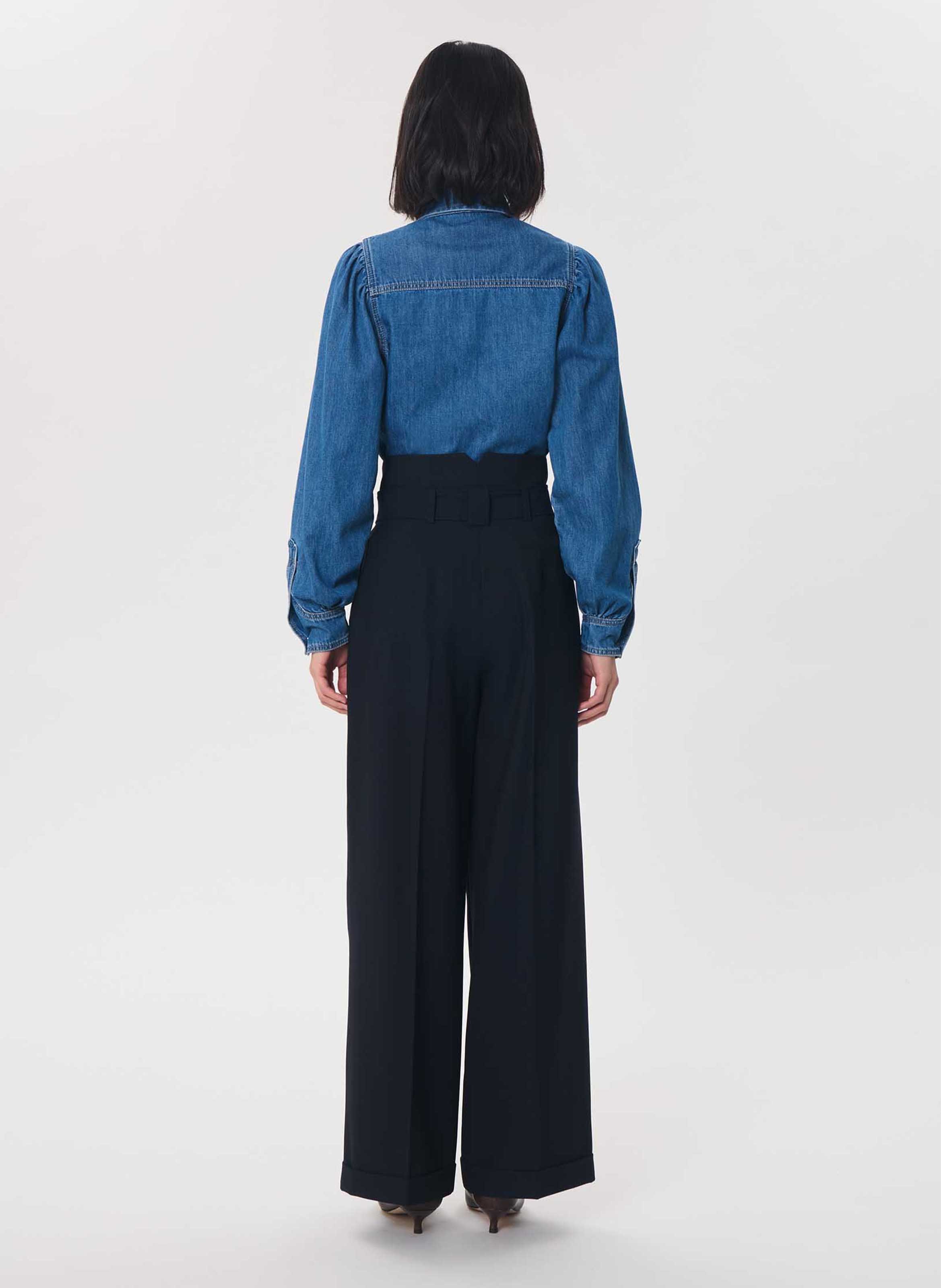 Wide flared trousers | Blue TARA JARMON Women