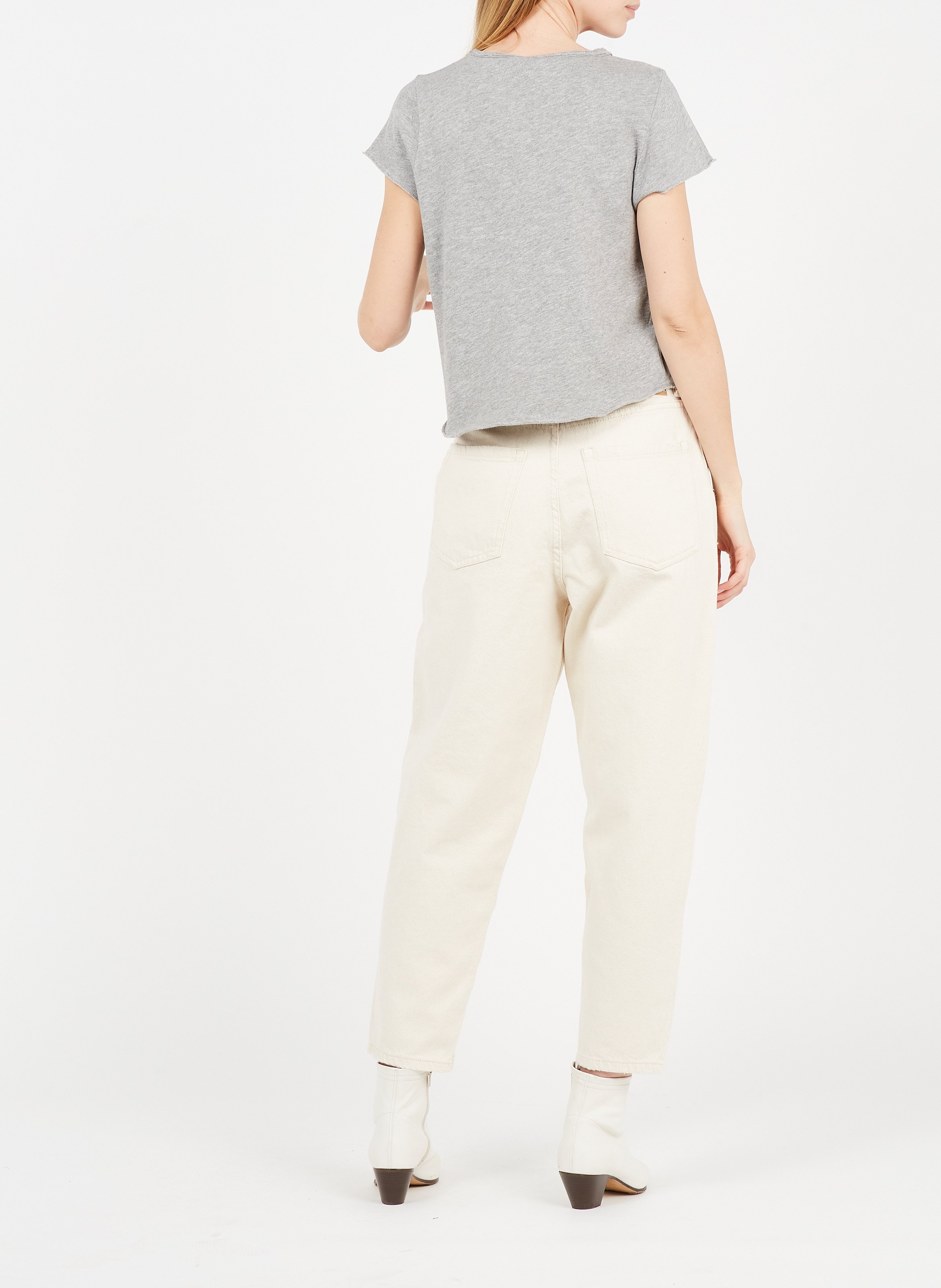 Recht T-shirt met raw-cut-boordjes AMERICAN VINTAGE Grijs