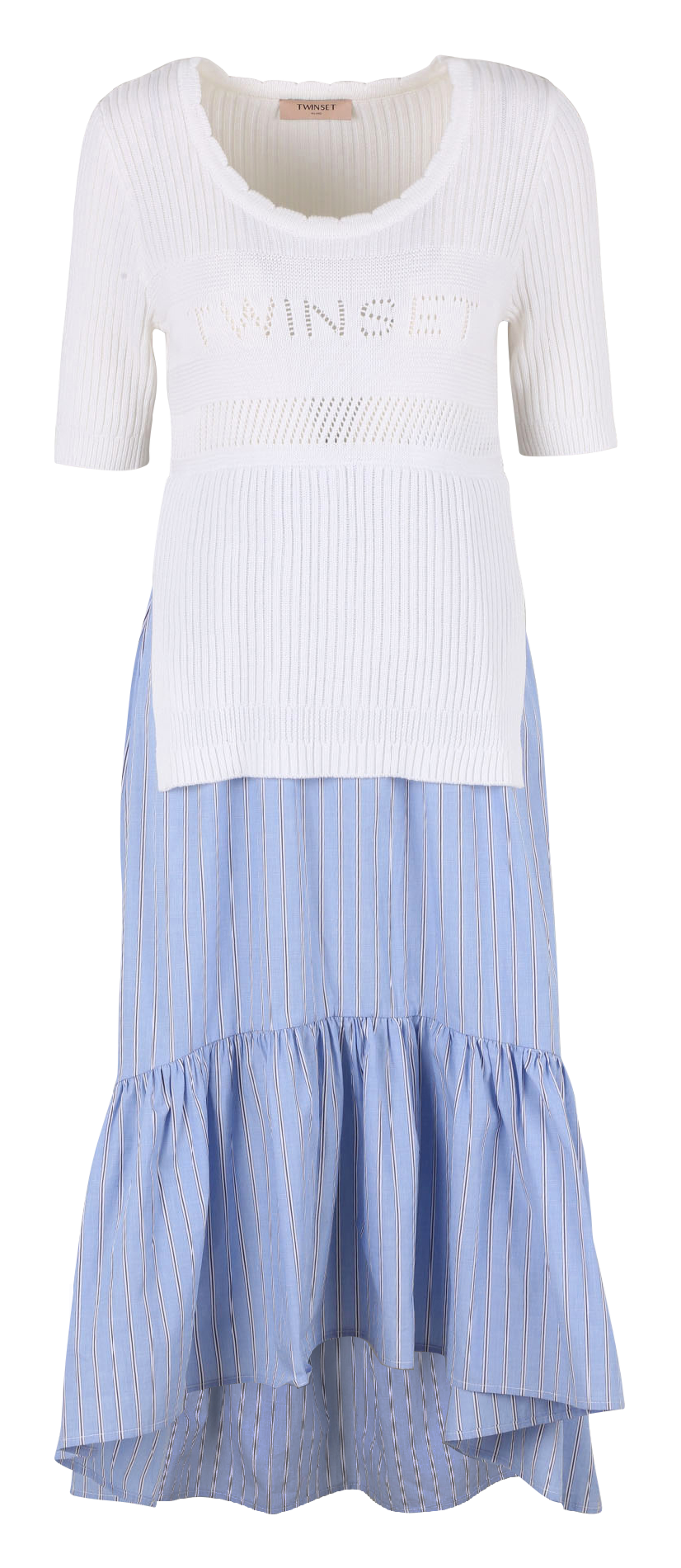 Cotton-blend midi dress TWINSET White